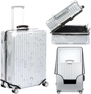 Veki Clear Suitcase Cover PVC Protector with Zip, Waterproof Transparent Luggage Cover Protective Bag, for Plastic Trolley Case Cover Protect Suitcases from Scratch for Travel Accessories