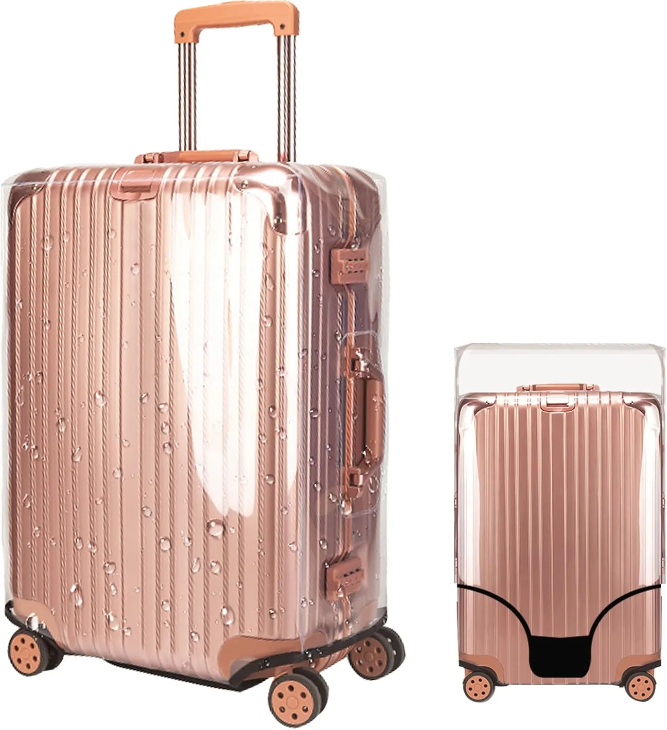 Veki Clear Suitcase Cover PVC Protector with Zip, Waterproof Transparent Luggage Cover Protective Bag, for Plastic Trolley Case Cover Protect Suitcases from Scratch for Travel Accessories
