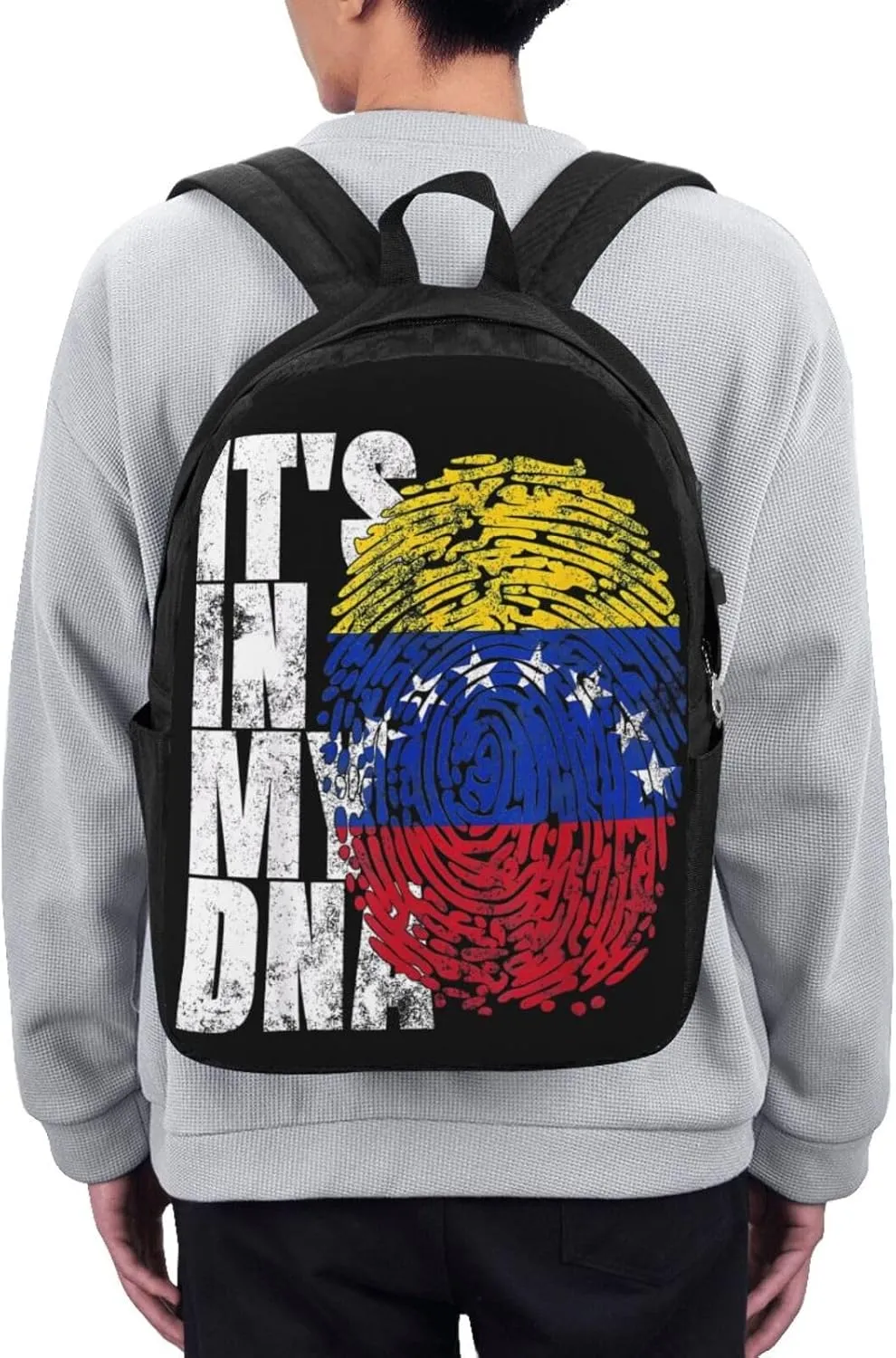 Venezuelan Venezuela Flag It's In My Laptop Backpacks Travel Backpack Casual Business Daypack Sport Rucksack Computer Bag Fits up to 17 Inch Notebook with USB Port