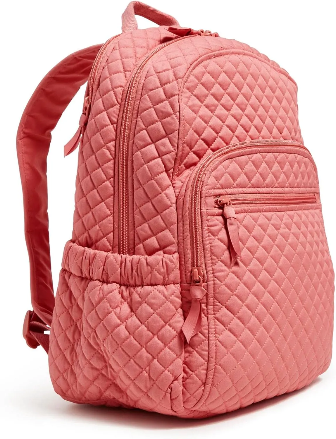 Vera Bradley Women's Cotton Campus Backpack, Terra Cotta Rose - Recycled Cotton, One Size