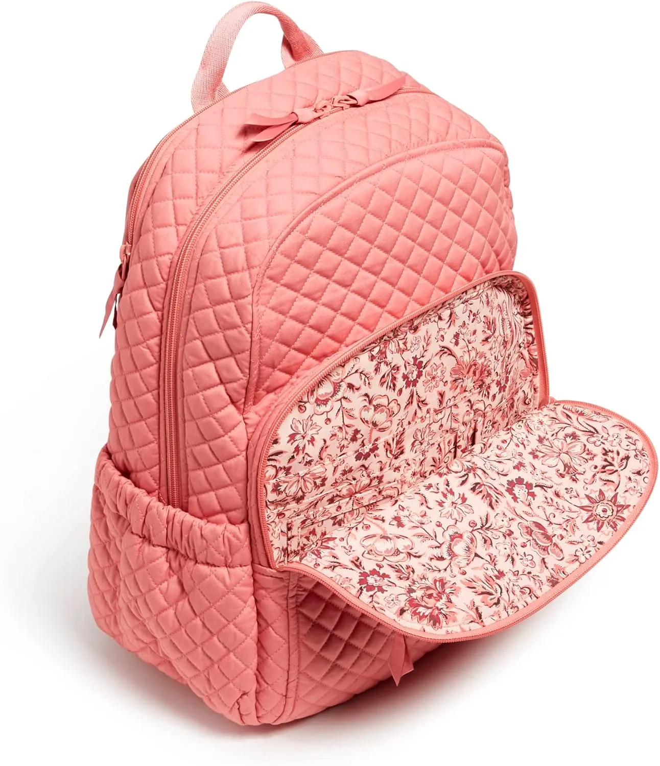 Vera Bradley Women's Cotton Campus Backpack, Terra Cotta Rose - Recycled Cotton, One Size