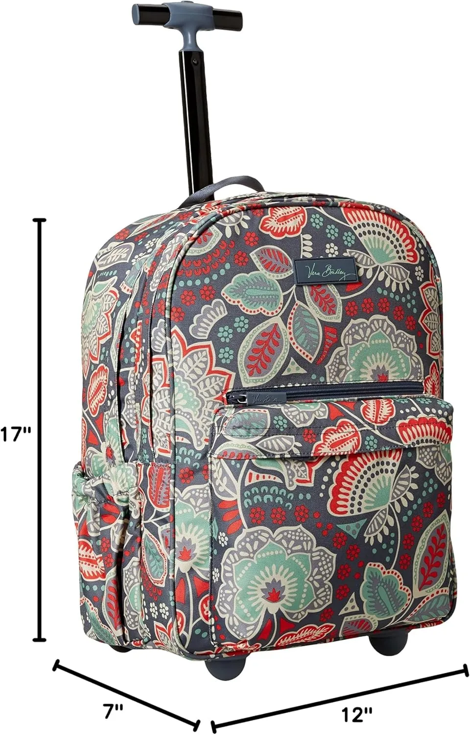 Vera Bradley Women's Lighten Up Rolling Backpack, Nomadic Floral, One Size