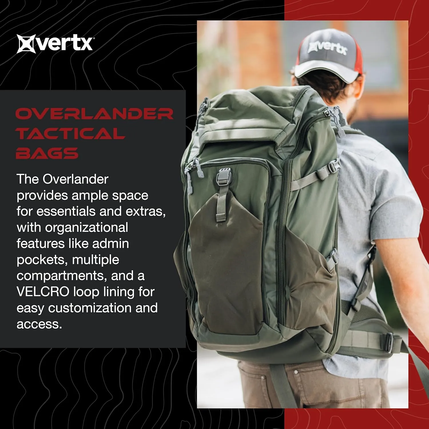 Vertx Overlander Tactical Backpack 45L for Conceal Carry, Hiking, Camping, Overlanding, Travel, Work, Royal Blue (VTX5023)