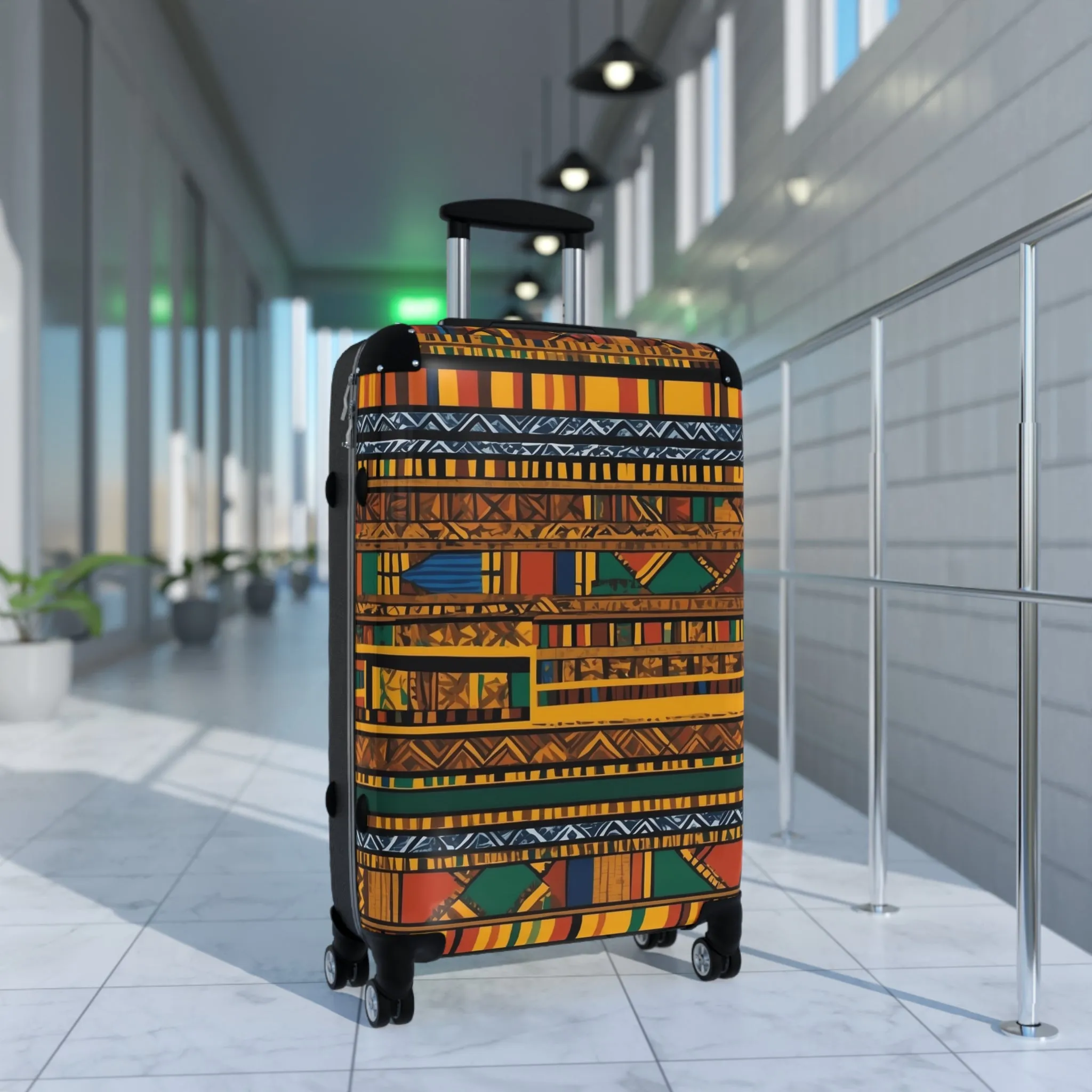 Vibrant African Inspired Pattern Suitcase – Stylish Travel Luggage for Adventurers