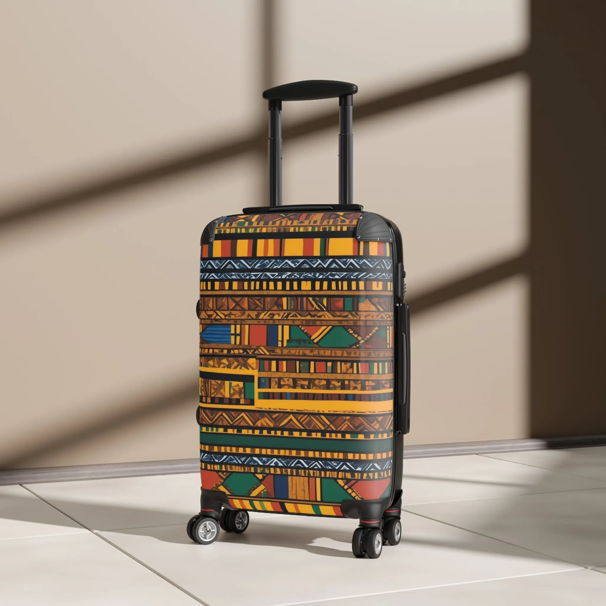 Vibrant African Inspired Pattern Suitcase – Stylish Travel Luggage for Adventurers
