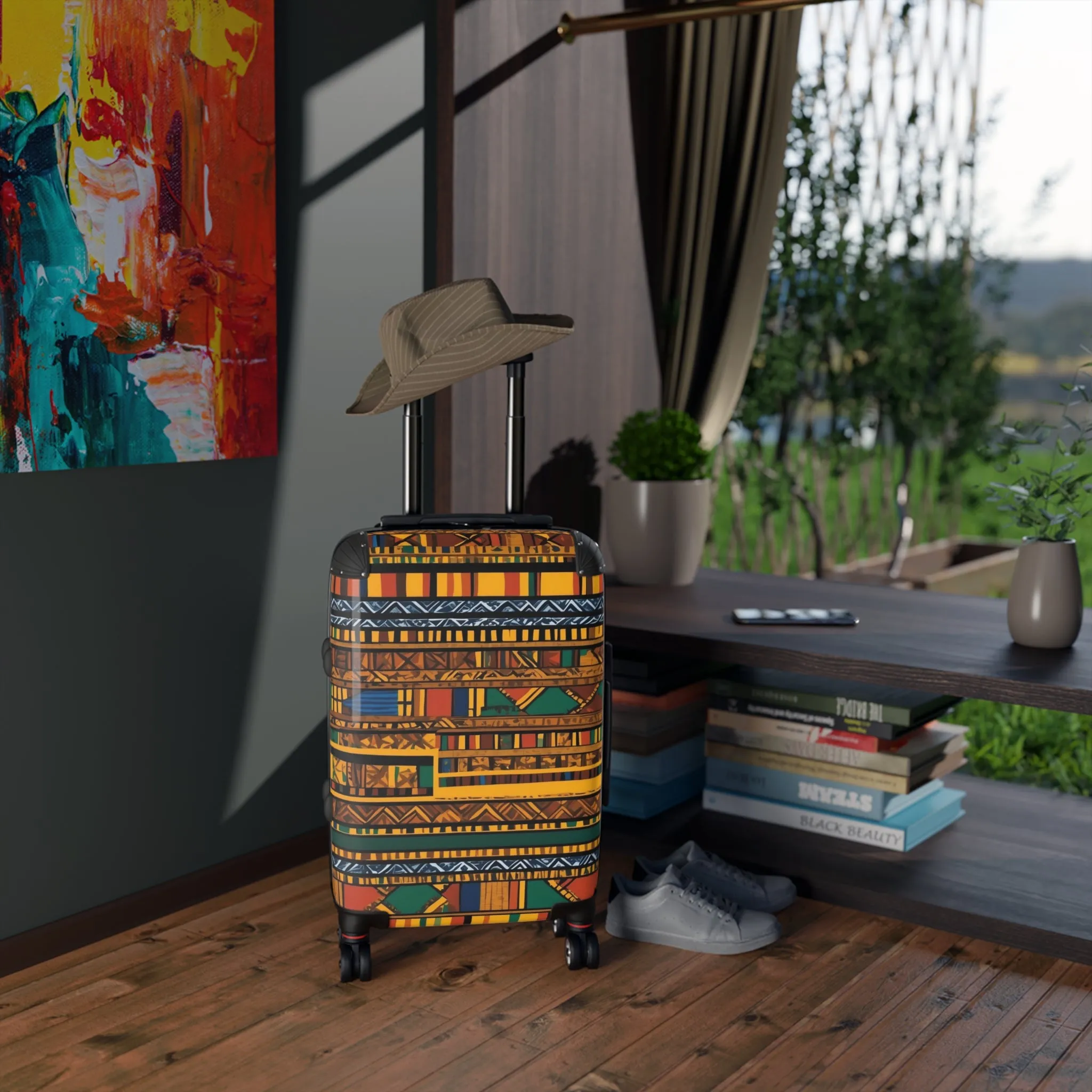 Vibrant African Inspired Pattern Suitcase – Stylish Travel Luggage for Adventurers