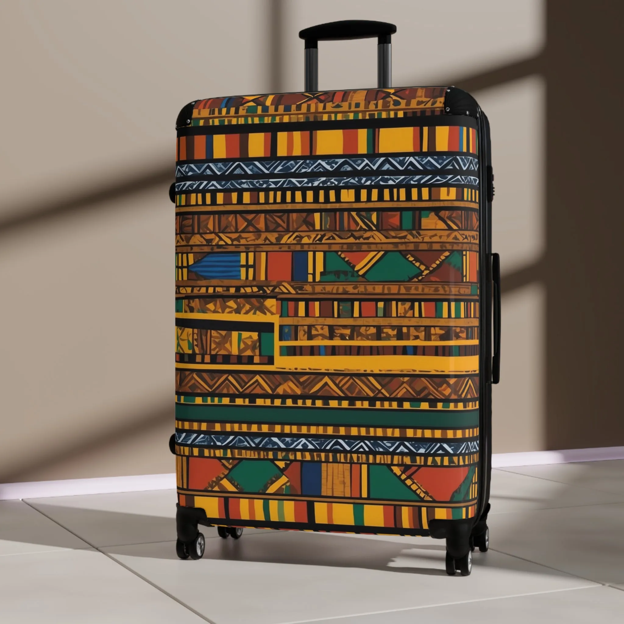 Vibrant African Inspired Pattern Suitcase – Stylish Travel Luggage for Adventurers