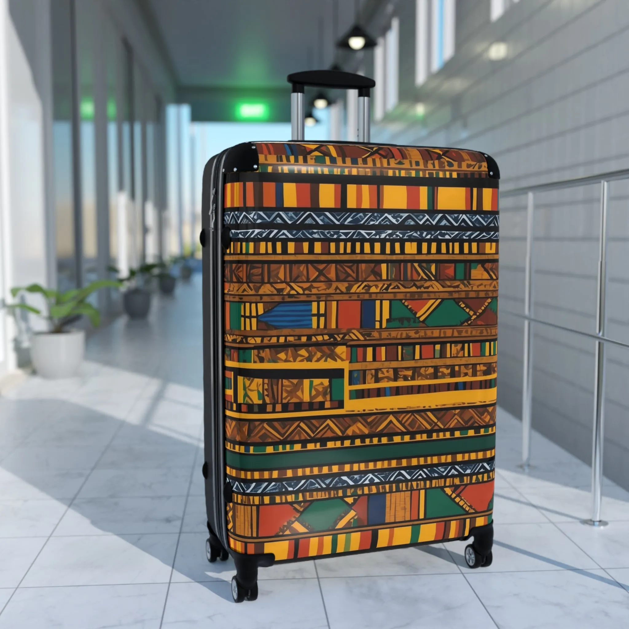 Vibrant African Inspired Pattern Suitcase – Stylish Travel Luggage for Adventurers