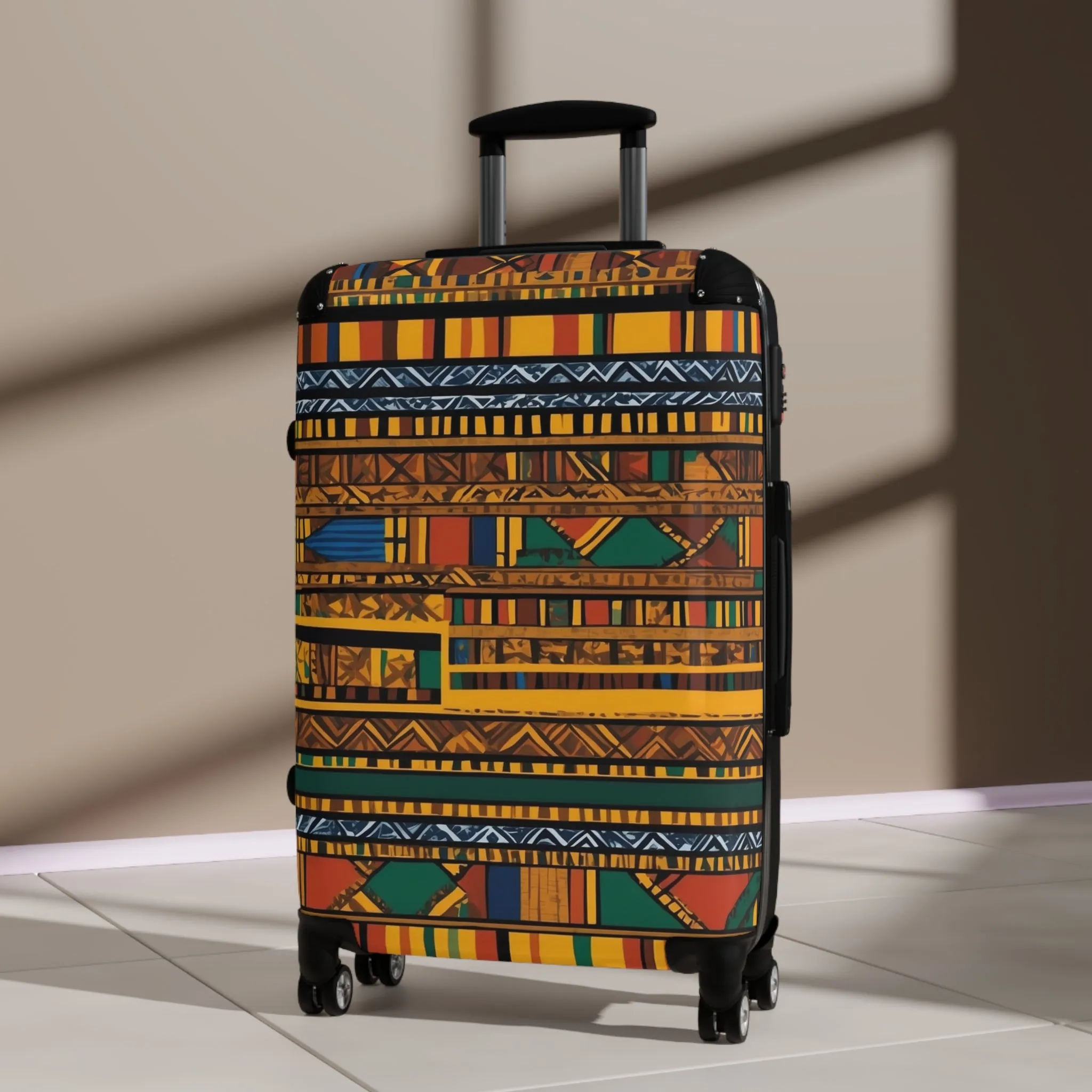 Vibrant African Inspired Pattern Suitcase – Stylish Travel Luggage for Adventurers