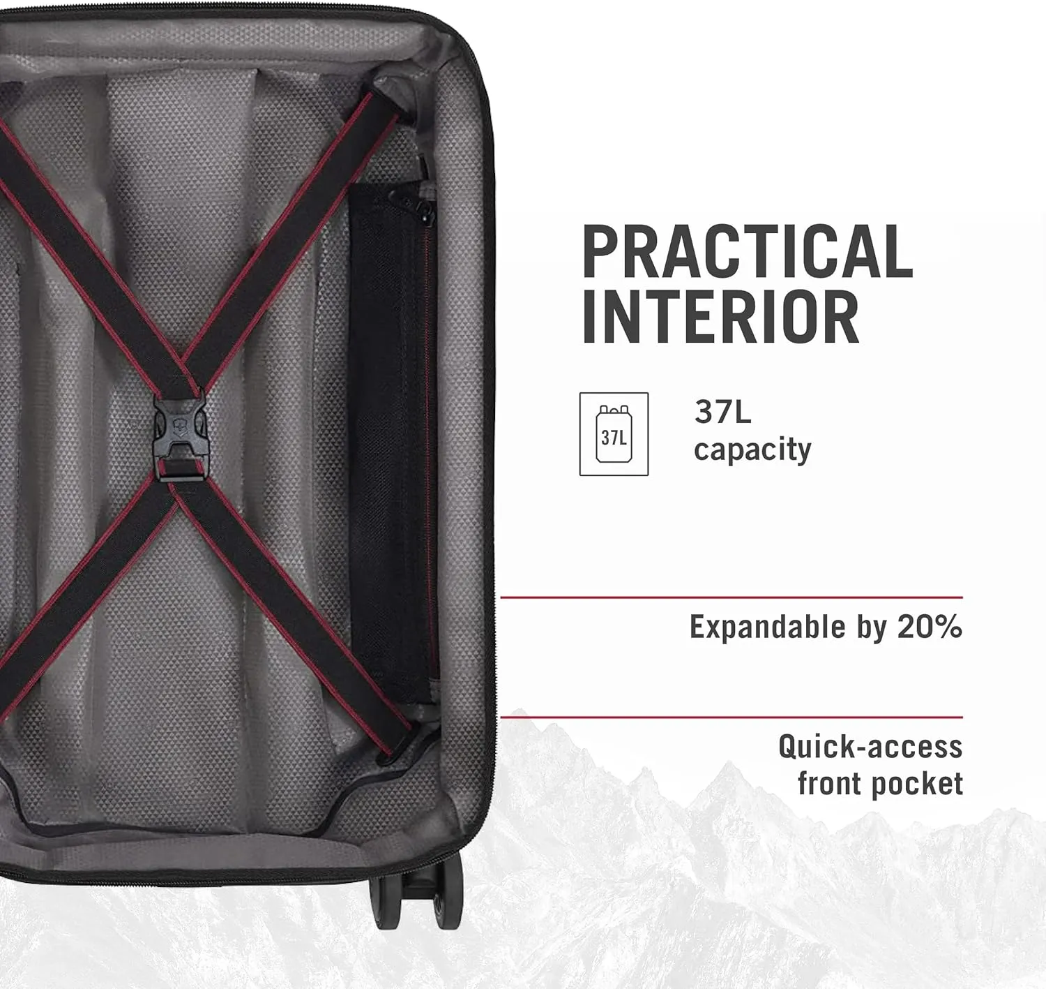 Victorinox Spectra 3.0 Frequent Flyer Carry-On - Modern Hardside Carry-On Luggage - Rolling Suitcase with Spinner Wheels - Holds Travel Accessories - 37 Liters, Red