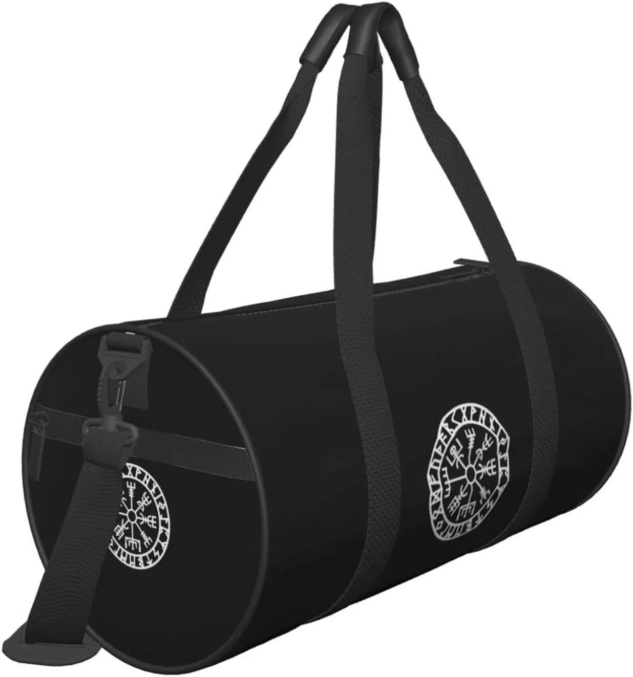 Viking Symbol Nordic Compass Travel Luggage Duffel Bag Sports Rolling Foldable Duffel Bag, Black