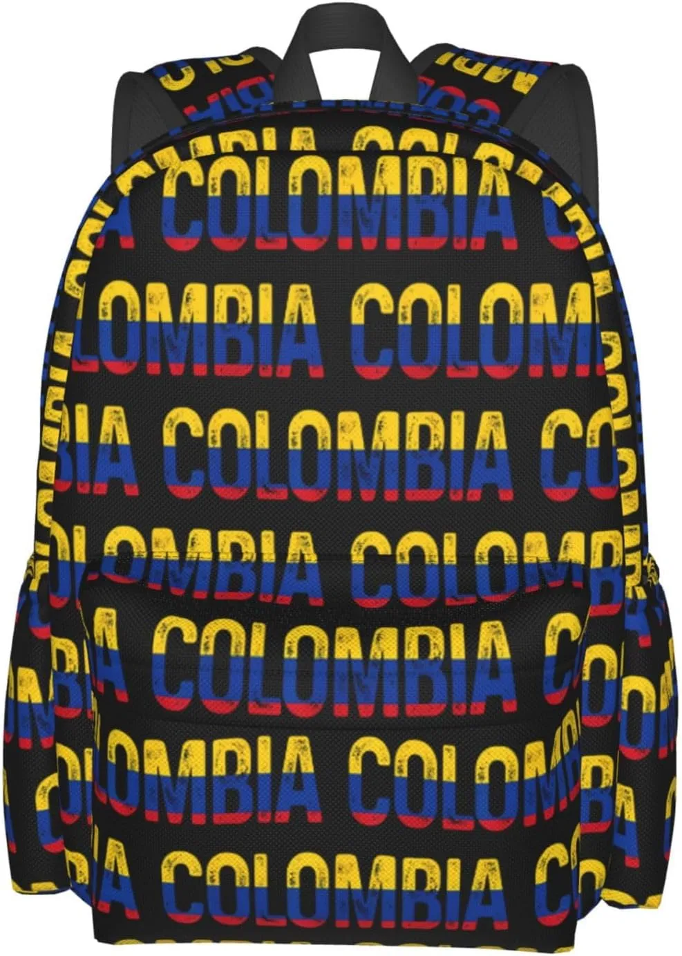 Vintage Colombia Colombian Pride Flag Large Travel Backpack Casual Backpacks Laptop Daypack Working Rucksack Lightweight Back Pack Sports Bag with Adjustable Shoulder Strap