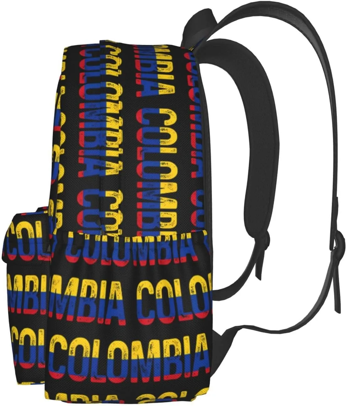 Vintage Colombia Colombian Pride Flag Large Travel Backpack Casual Backpacks Laptop Daypack Working Rucksack Lightweight Back Pack Sports Bag with Adjustable Shoulder Strap