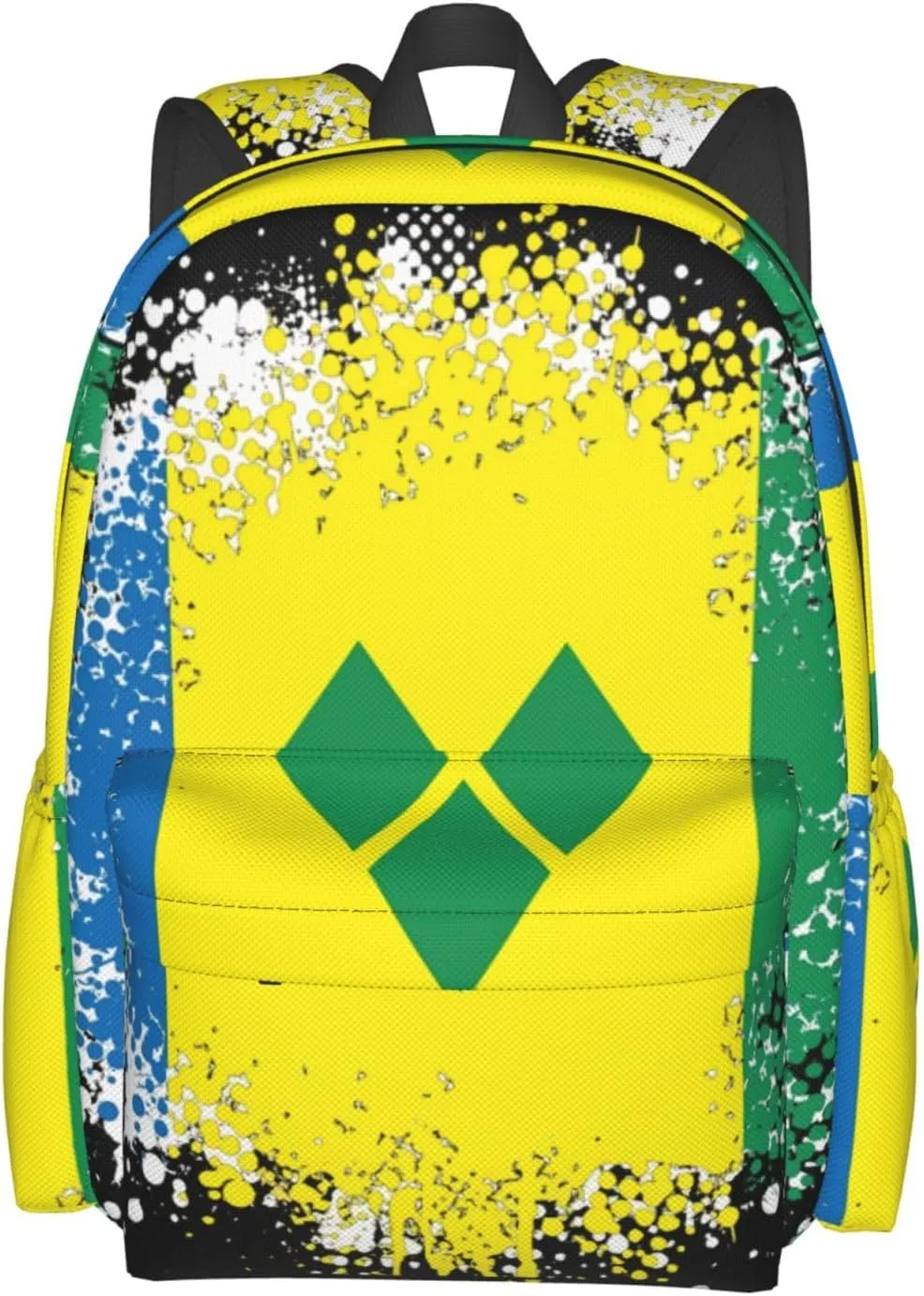 Vintage Saint Vincent Grenadines Flag Casual Backpack Large Capacity Travel Backpacks Laptop Daypack Commuter Rucksack Adjustable Strap Sports Bags for Hiking Biking