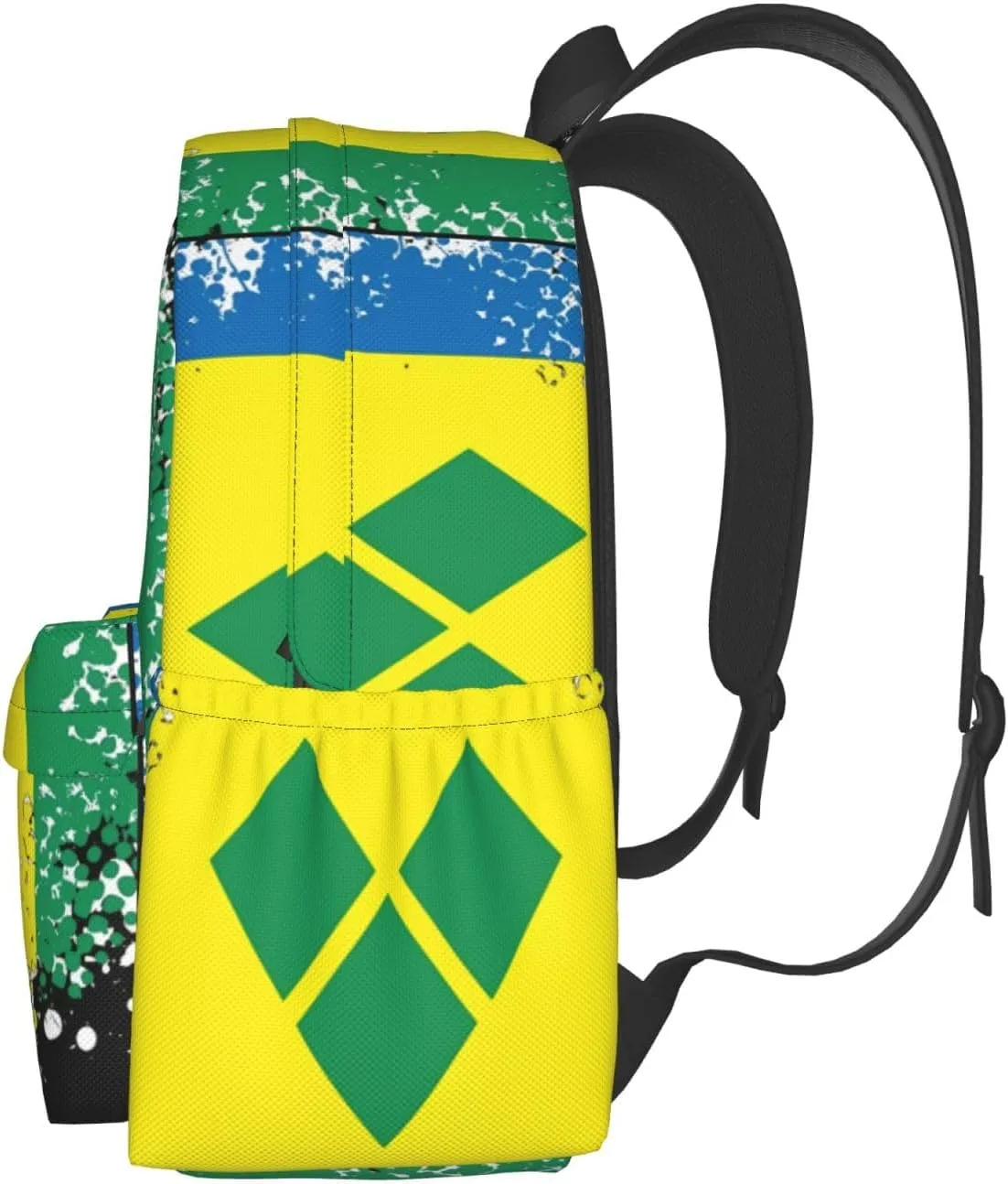Vintage Saint Vincent Grenadines Flag Casual Backpack Large Capacity Travel Backpacks Laptop Daypack Commuter Rucksack Adjustable Strap Sports Bags for Hiking Biking
