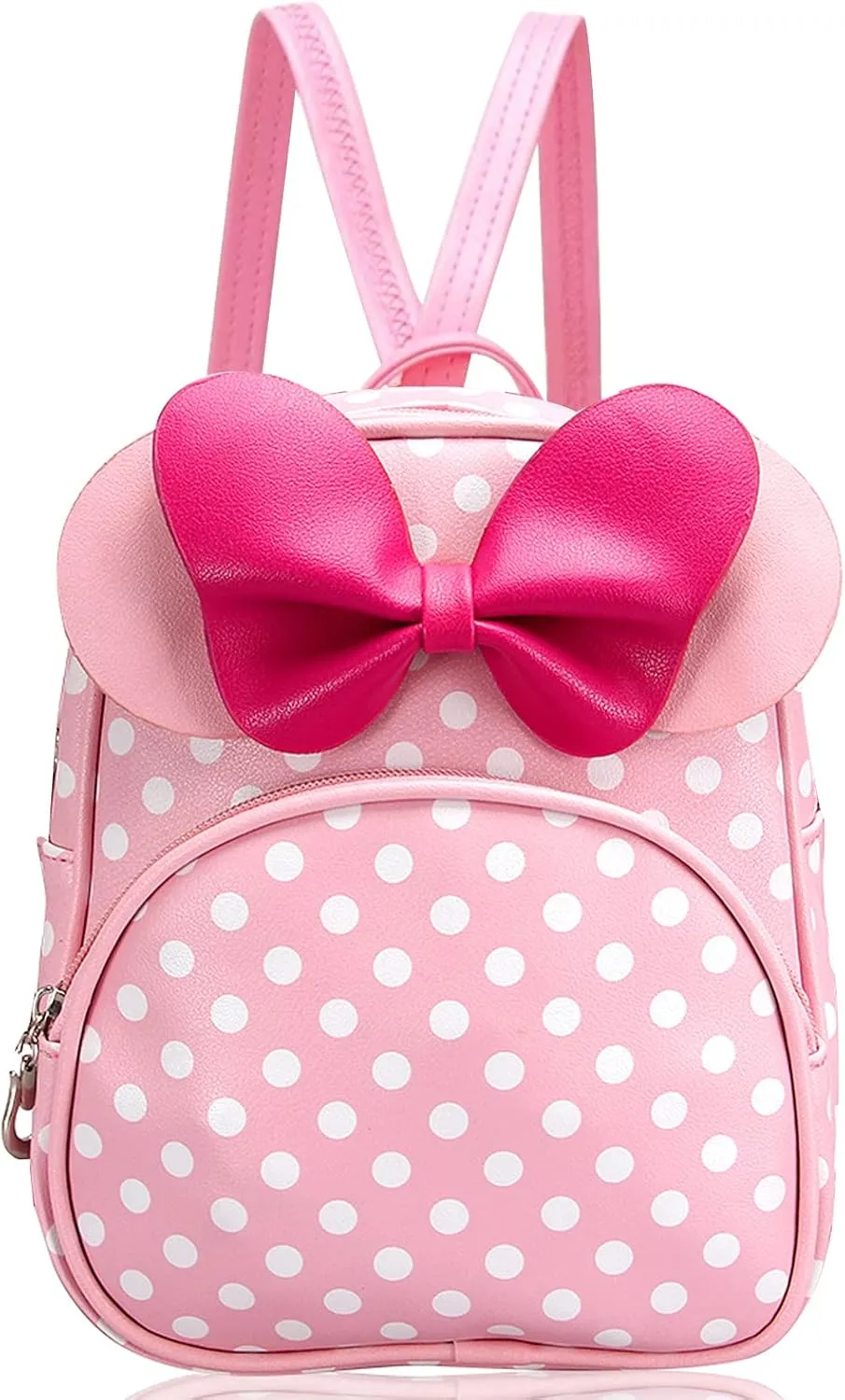 Voikukka Cute Mini Mouse Backpack for Toddler Girls Leather Kid Crossbody Bag Small Kids Mini Backpack Pink Toddler Cross Body Purse Travel Toys Baby Girl Backpacks