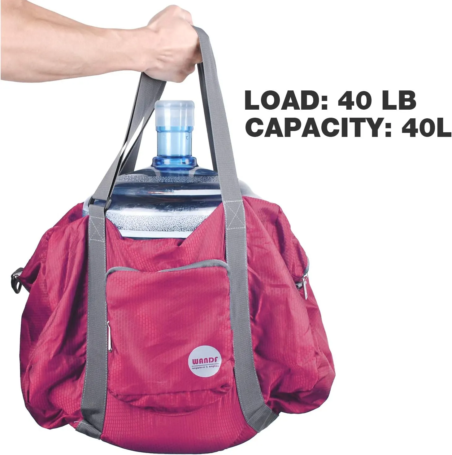 WANDF For Spirit Airlines Personal Item Bag 18x14x8 Foldable Travel Duffel Carry on Weekender Overnight for Women Men