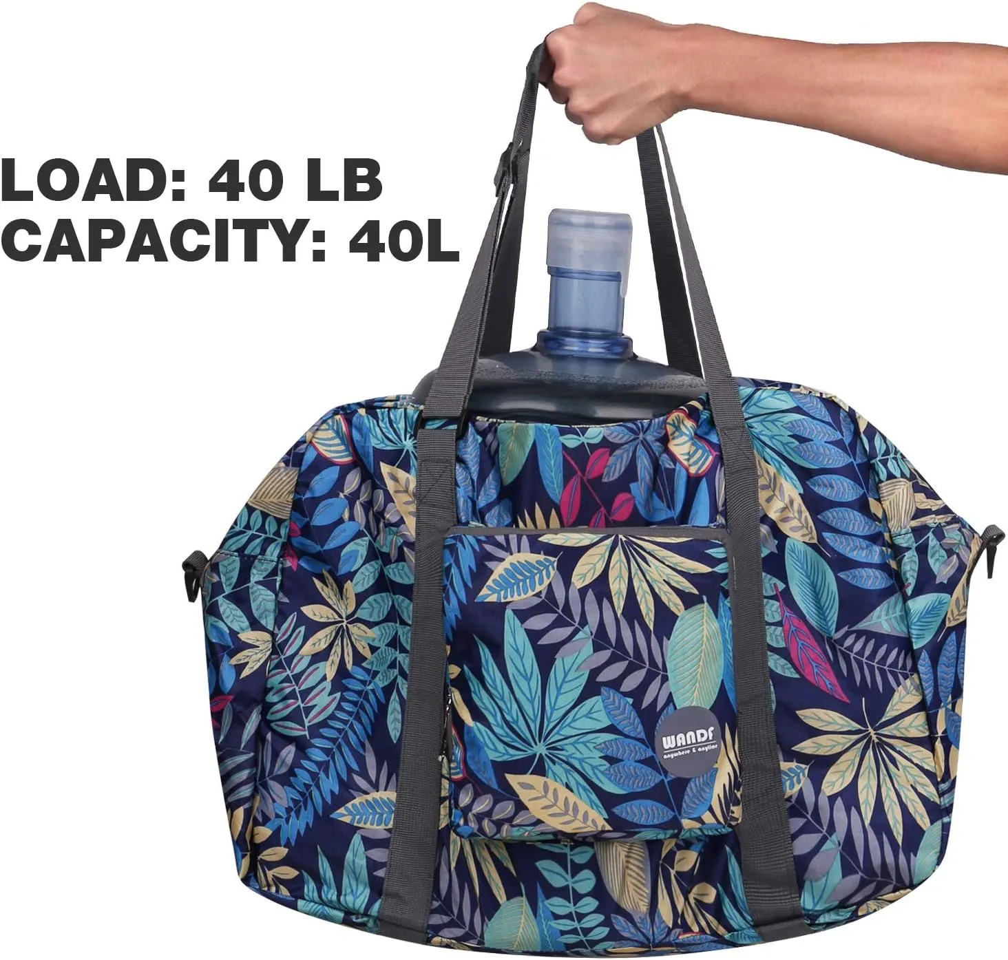 WANDF For Spirit Airlines Personal Item Bag 18x14x8 Foldable Travel Duffel Carry on Weekender Overnight for Women Men
