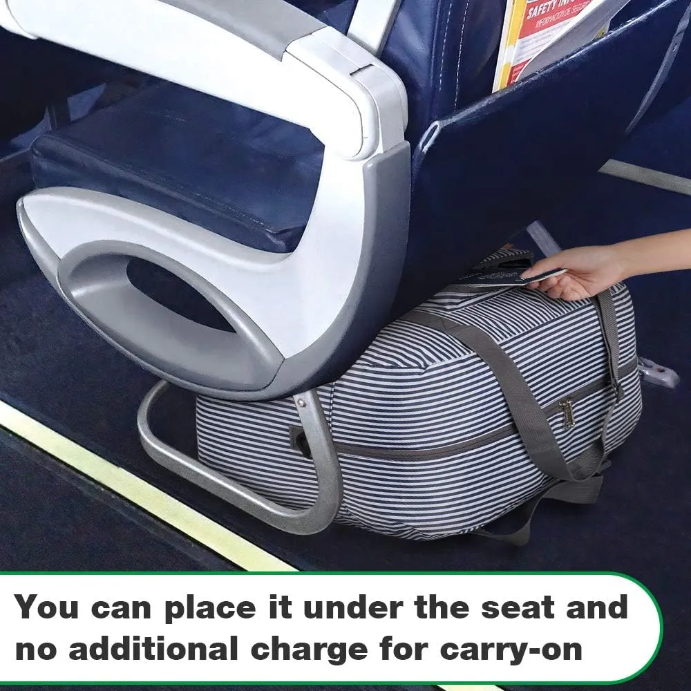 WANDF For Spirit Airlines Personal Item Bag 18x14x8 Foldable Travel Duffel Carry on Weekender Overnight for Women Men