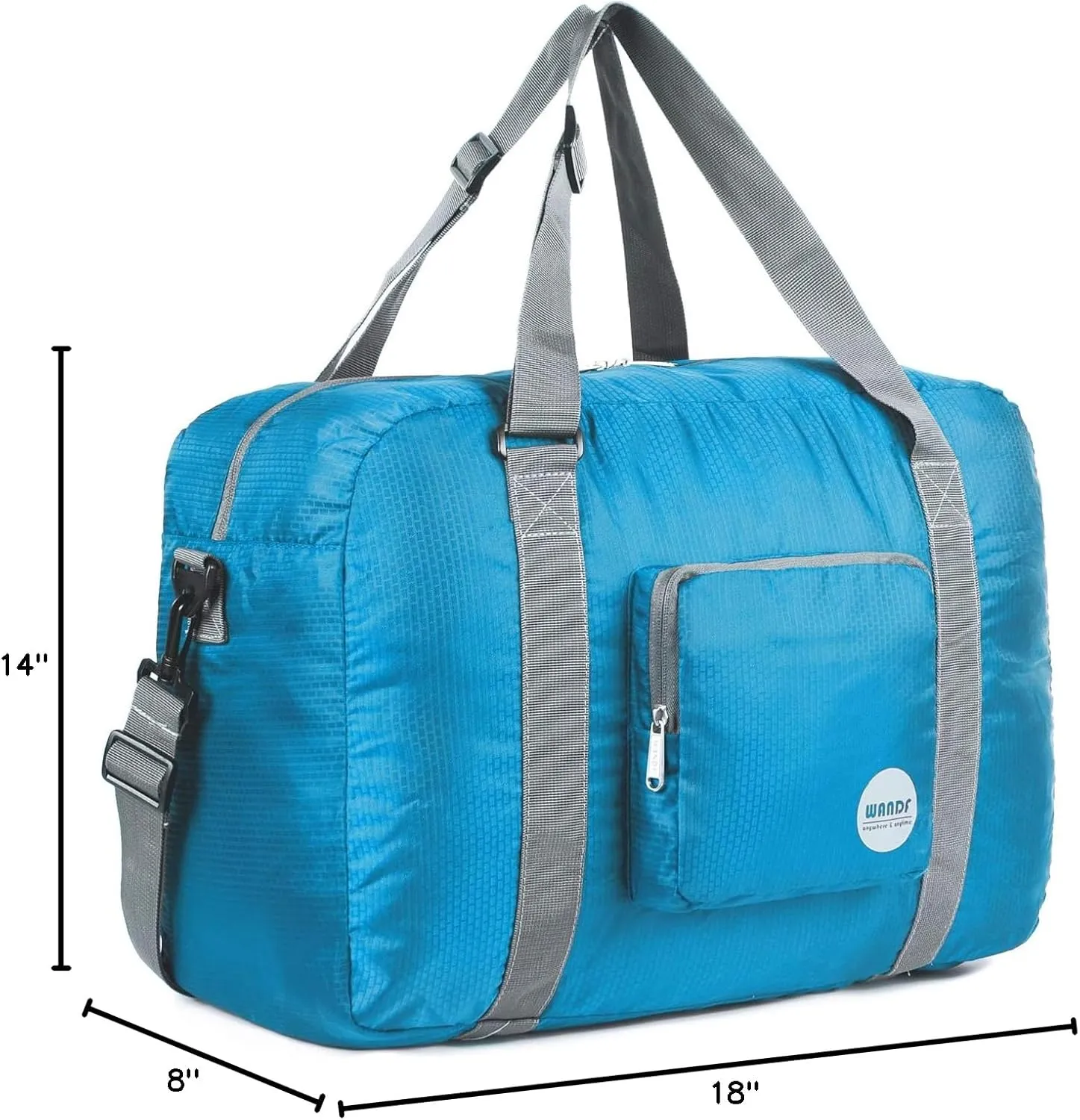 WANDF For Spirit Airlines Personal Item Bag 18x14x8 Foldable Travel Duffel Carry on Weekender Overnight for Women Men