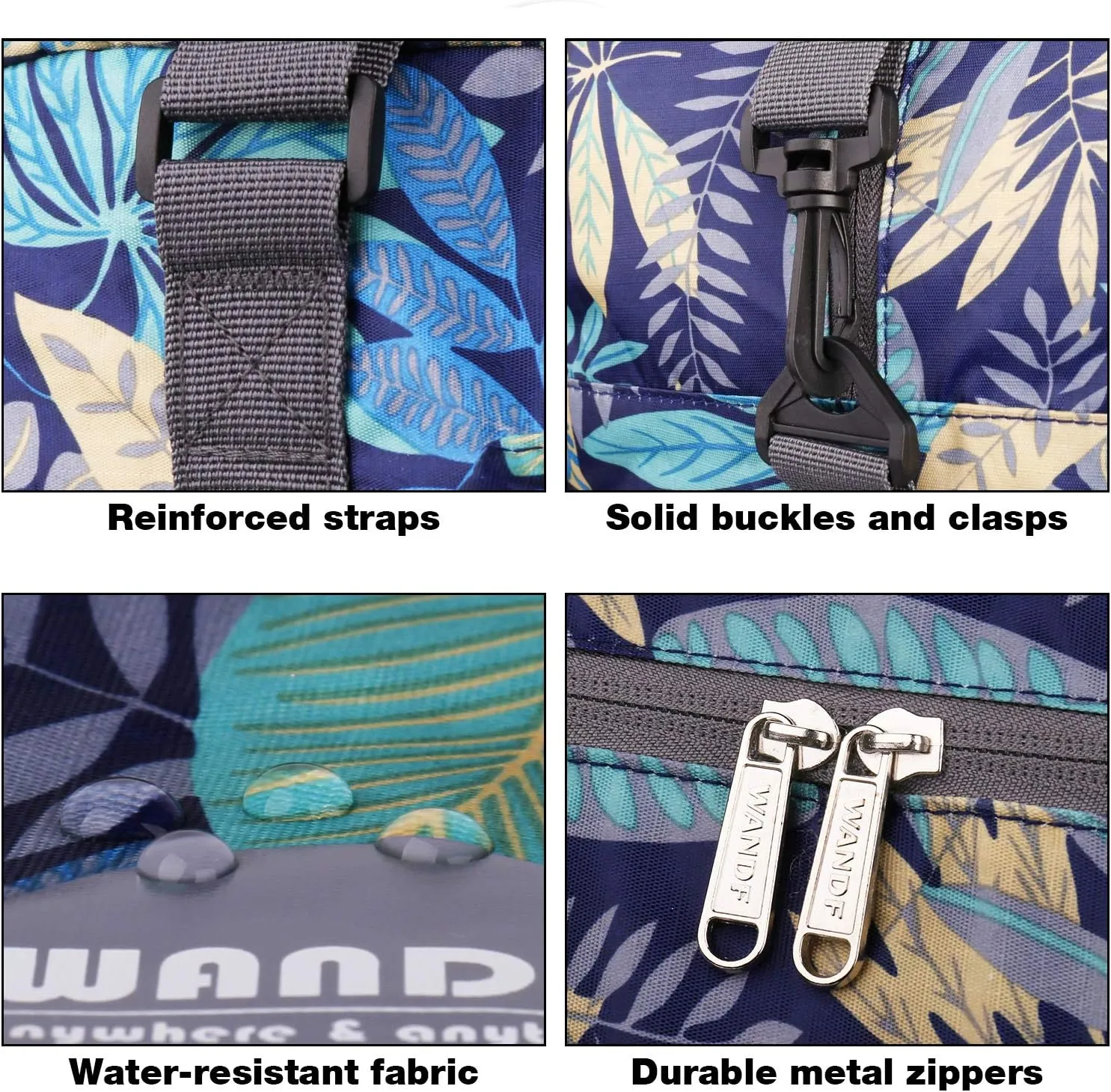 WANDF For Spirit Airlines Personal Item Bag 18x14x8 Foldable Travel Duffel Carry on Weekender Overnight for Women Men