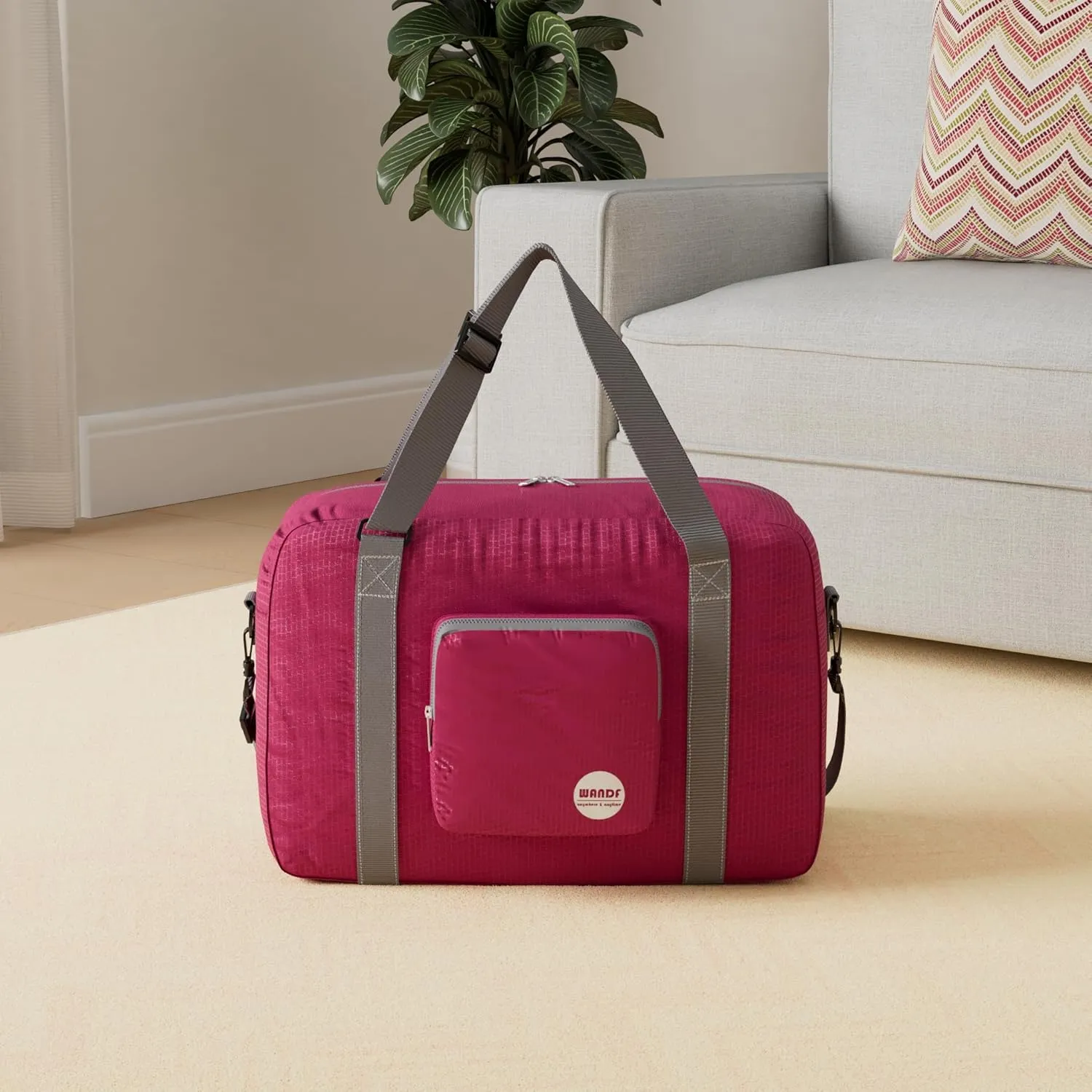 WANDF For Spirit Airlines Personal Item Bag 18x14x8 Foldable Travel Duffel Carry on Weekender Overnight for Women Men
