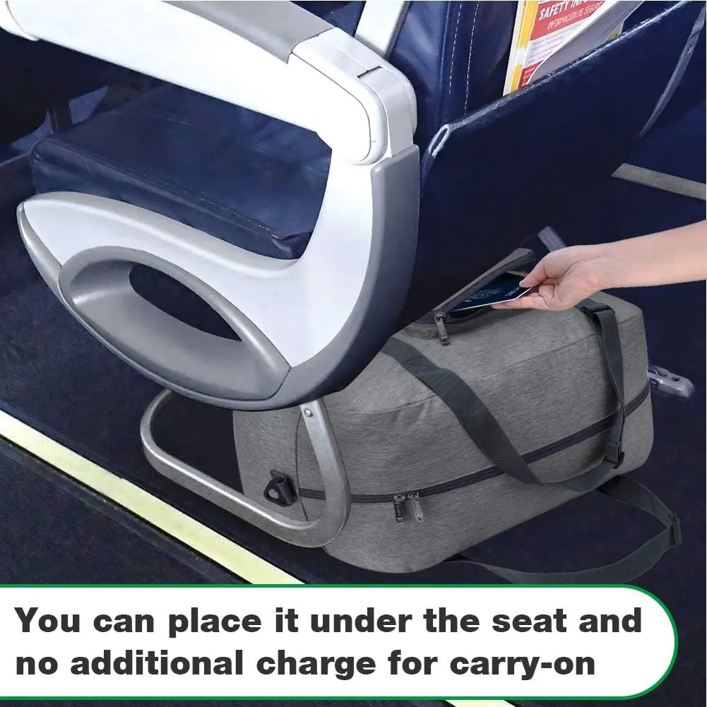 WANDF For Spirit Airlines Personal Item Bag 18x14x8 Foldable Travel Duffel Carry on Weekender Overnight for Women Men