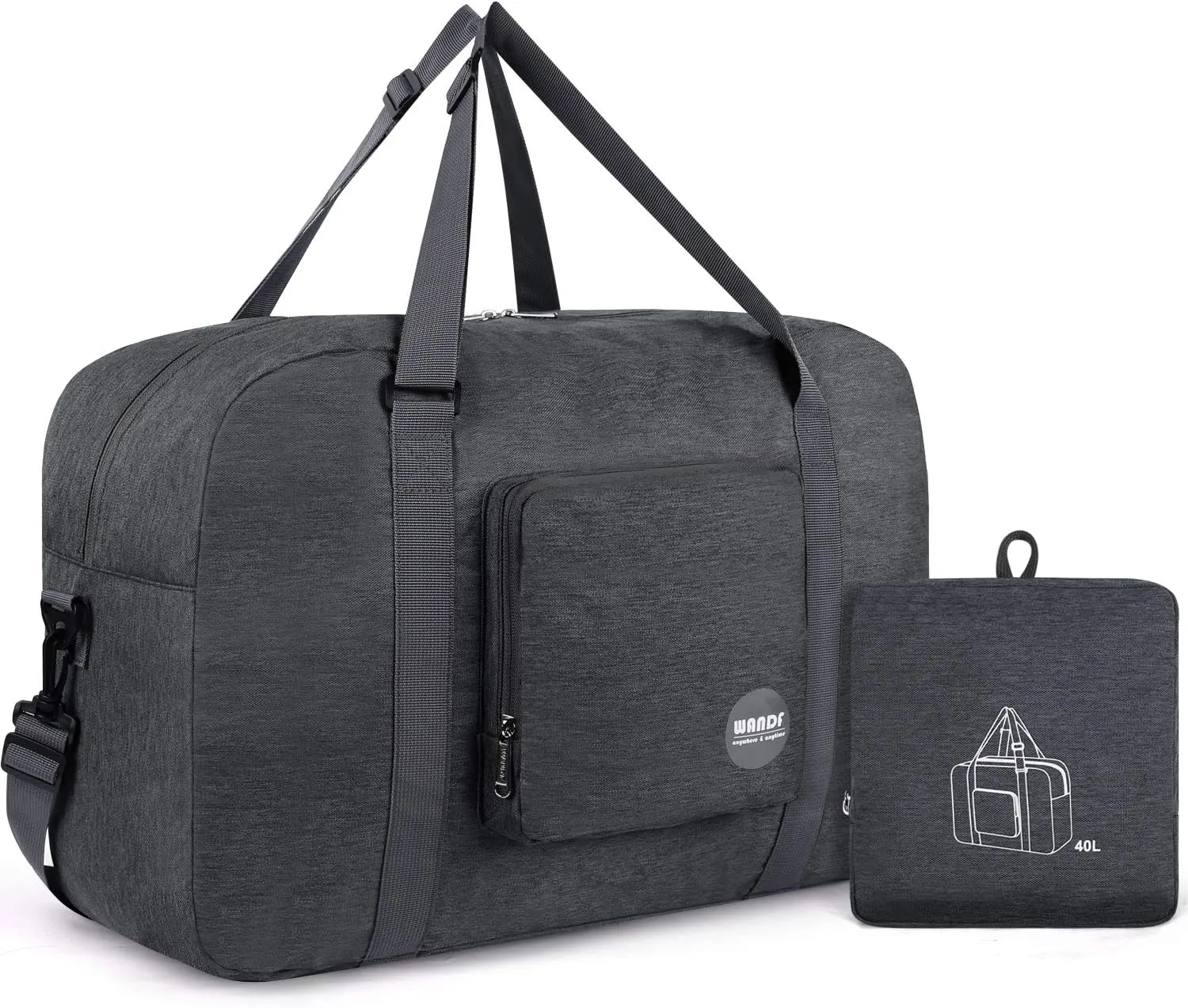 WANDF For Spirit Airlines Personal Item Bag 18x14x8 Foldable Travel Duffel Carry on Weekender Overnight for Women Men