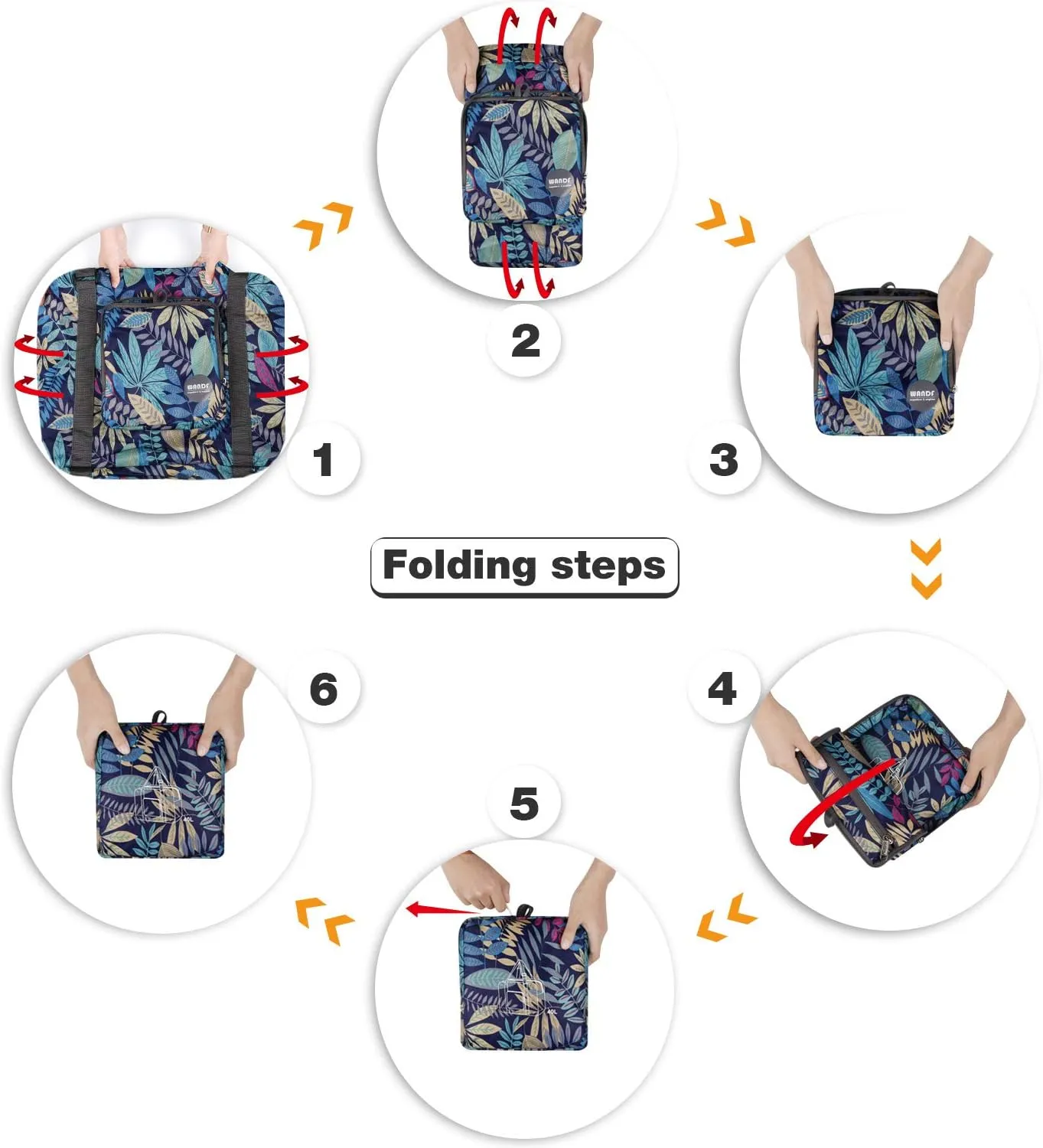 WANDF For Spirit Airlines Personal Item Bag 18x14x8 Foldable Travel Duffel Carry on Weekender Overnight for Women Men