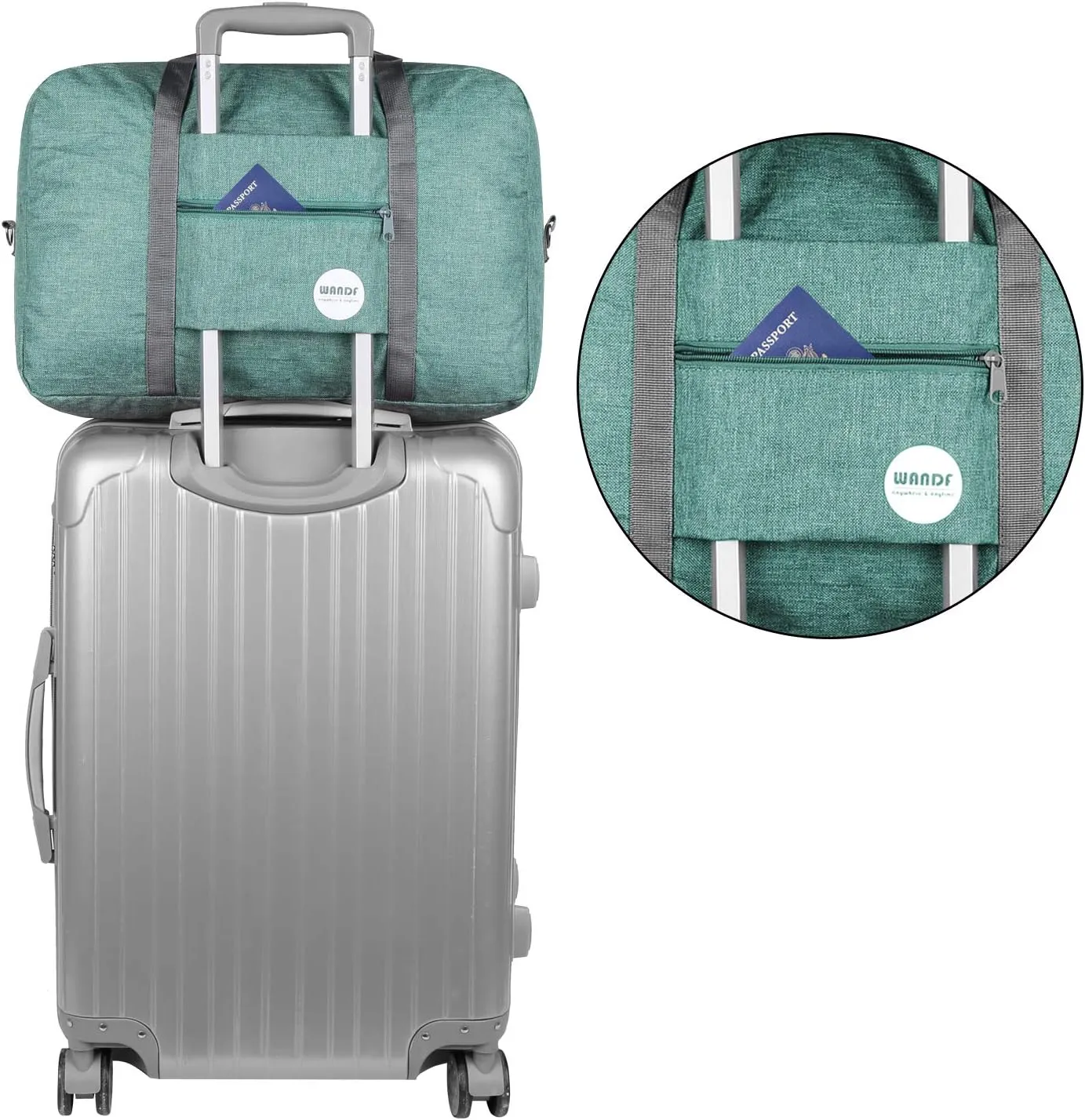 WANDF For Spirit Airlines Personal Item Bag 18x14x8 Travel Duffel Bag Underseat Foldable Carry-on Luggage for Women