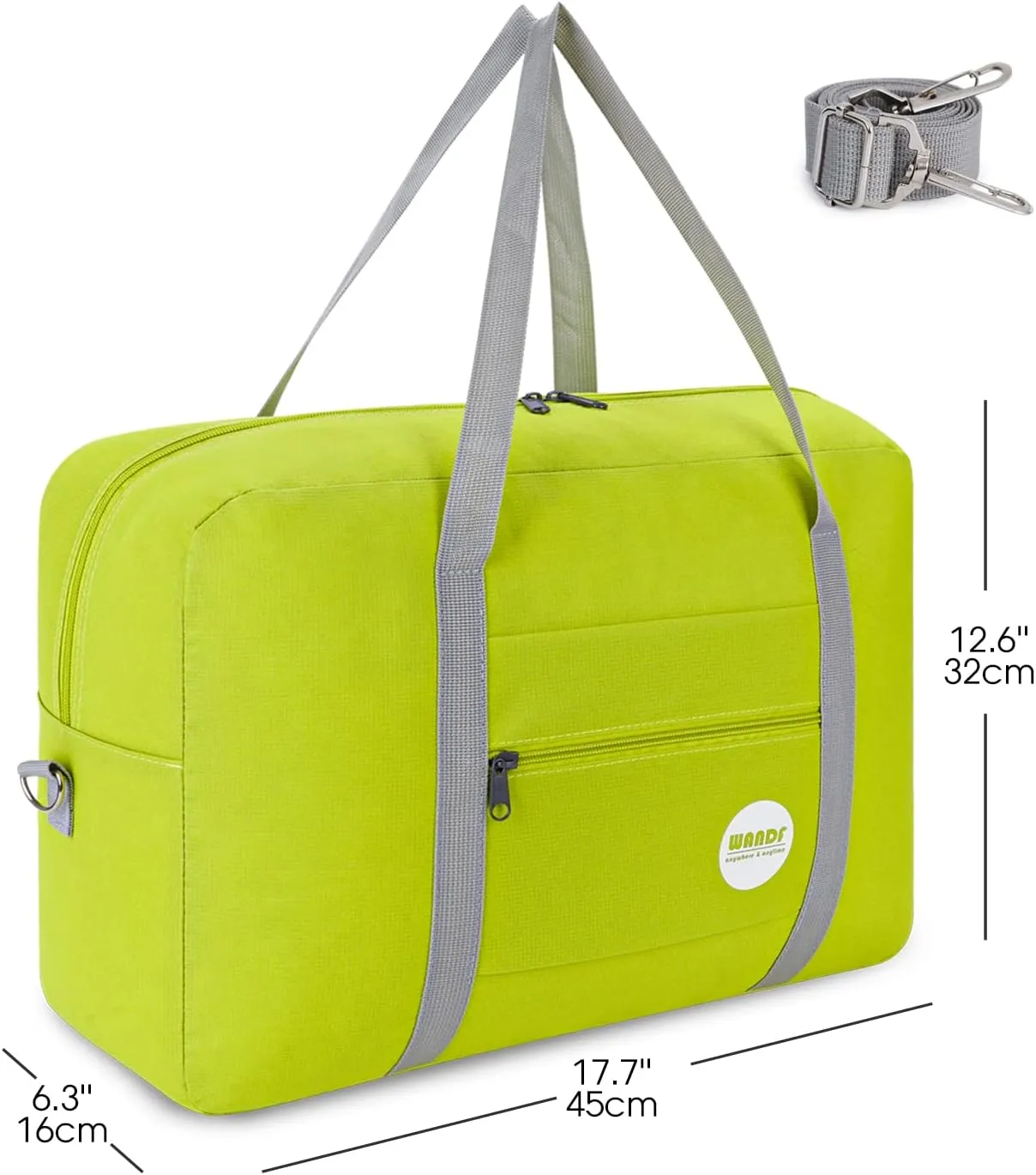 WANDF For Spirit Airlines Personal Item Bag 18x14x8 Travel Duffel Bag Underseat Foldable Carry-on Luggage for Women