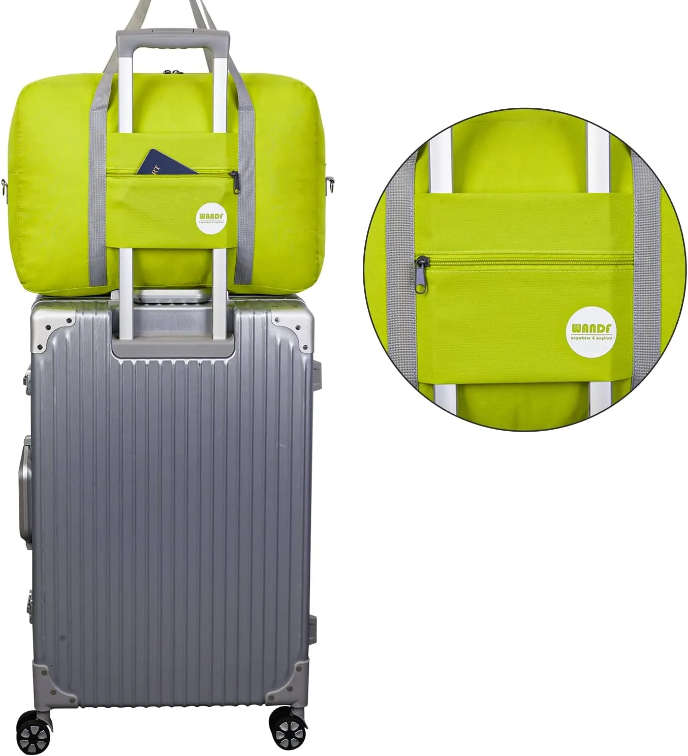 WANDF For Spirit Airlines Personal Item Bag 18x14x8 Travel Duffel Bag Underseat Foldable Carry-on Luggage for Women