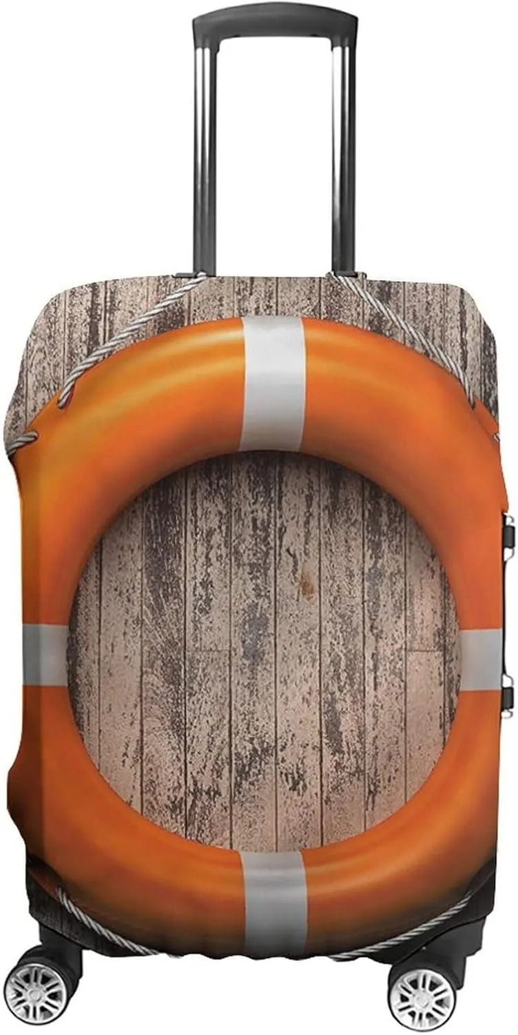 Washable Luggage Cover, Buoy Elastic Travel Luggage Cover, Wooden Hardwood Grunge, Fits 26-28 Inch Luggage, Great For Vacation Travel, Multicolor