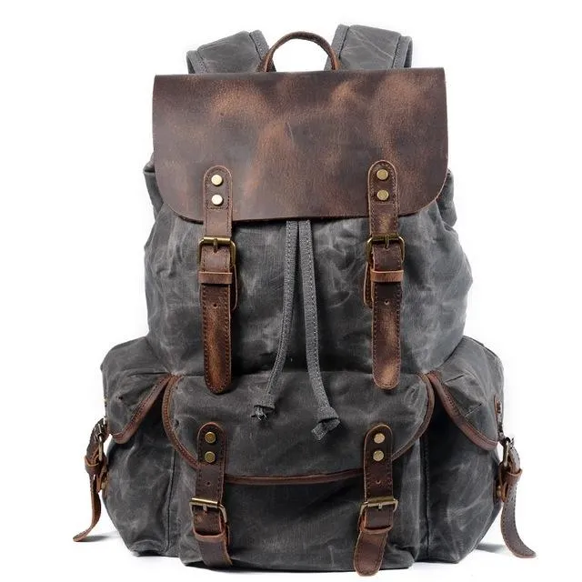 Waxed Multi-functional Waterproof Canvas 20 to 35 Litre Backpack