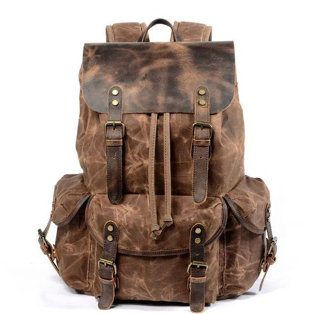 Waxed Multi-functional Waterproof Canvas 20 to 35 Litre Backpack