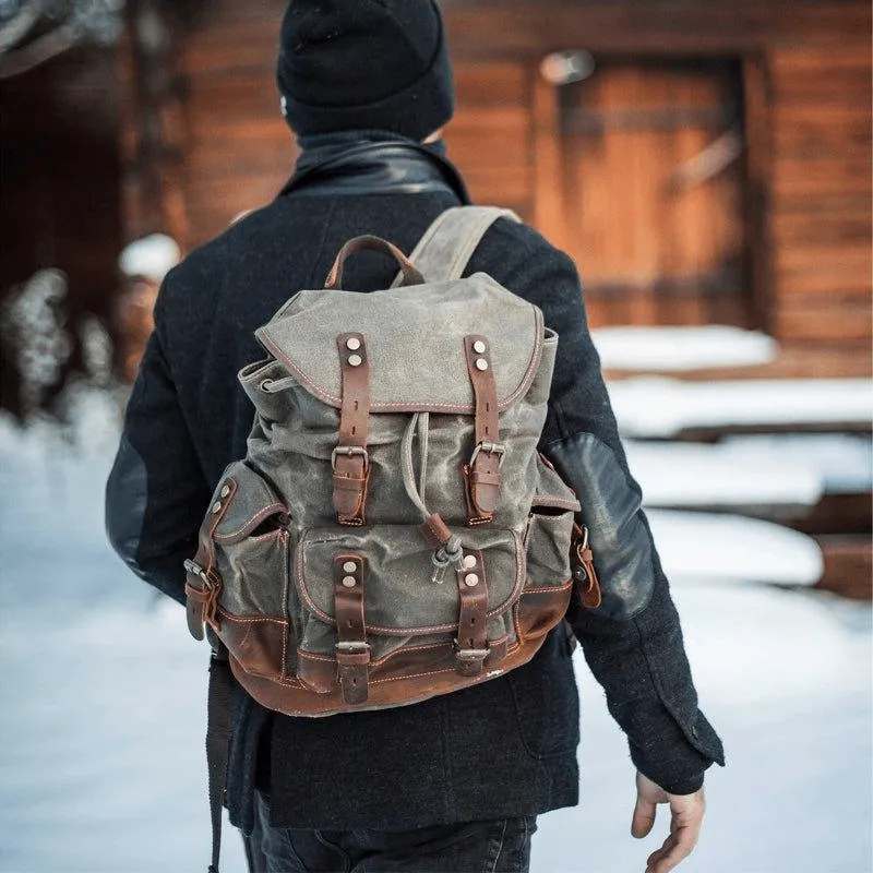 Waxed Multi-functional Waterproof Canvas 20 to 35 Litre Backpack