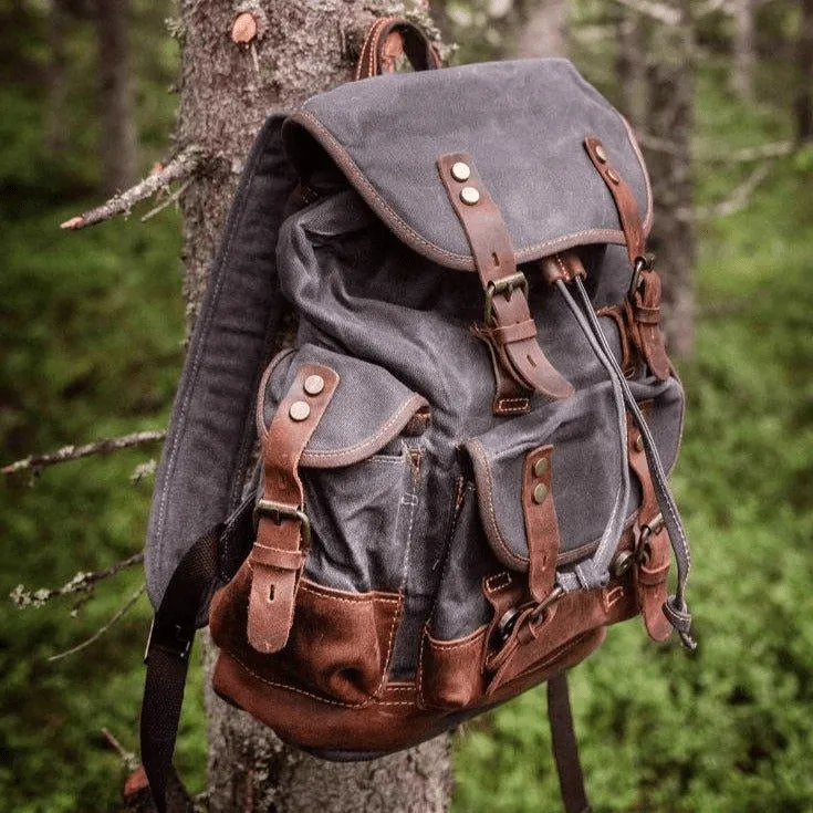 Waxed Multi-functional Waterproof Canvas 20 to 35 Litre Backpack
