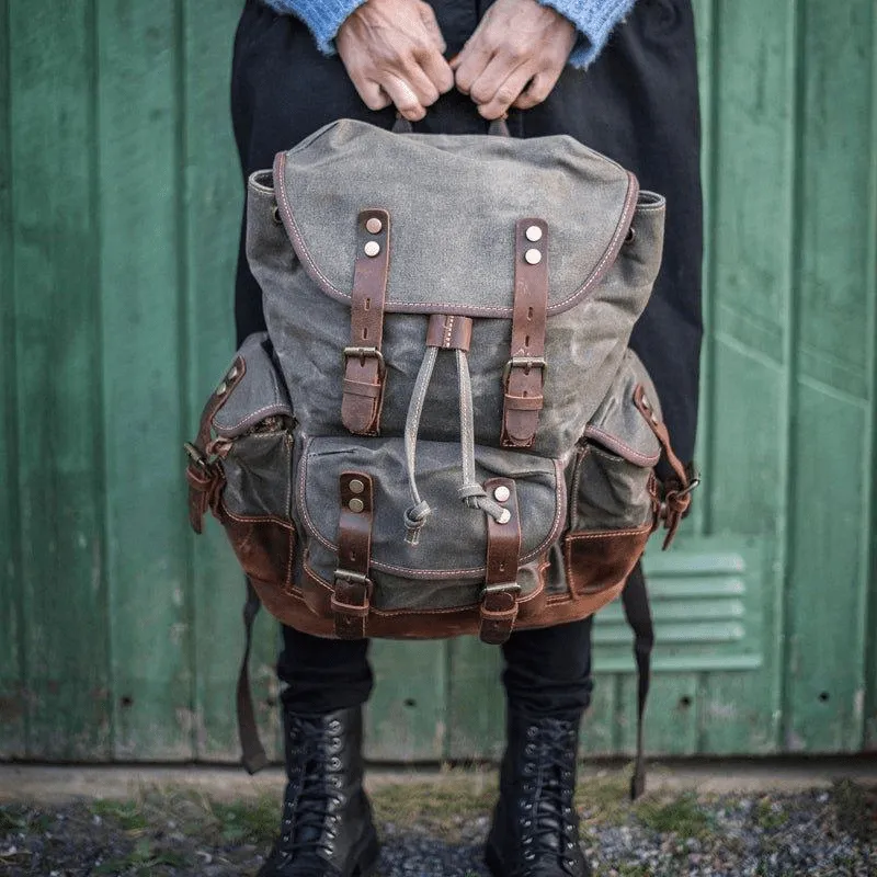 Waxed Multi-functional Waterproof Canvas 20 to 35 Litre Backpack