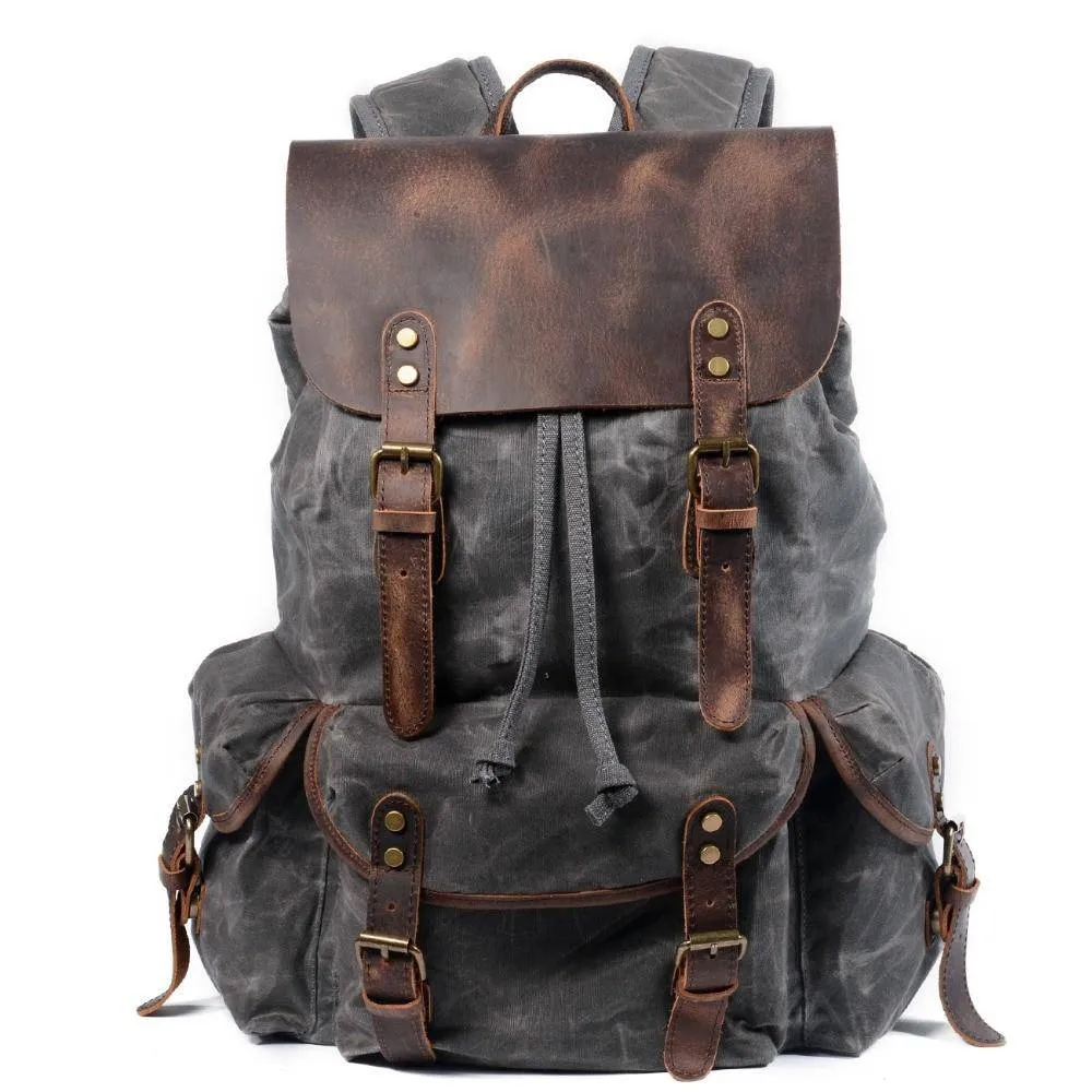 Waxed Multi-functional Waterproof Canvas 20 to 35 Litre Backpack