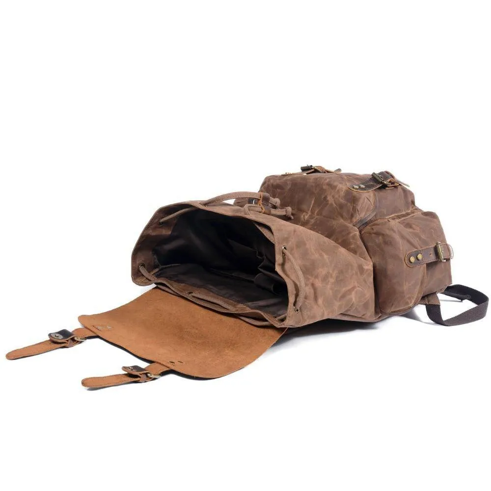 Waxed Multi-functional Waterproof Canvas 20 to 35 Litre Backpack