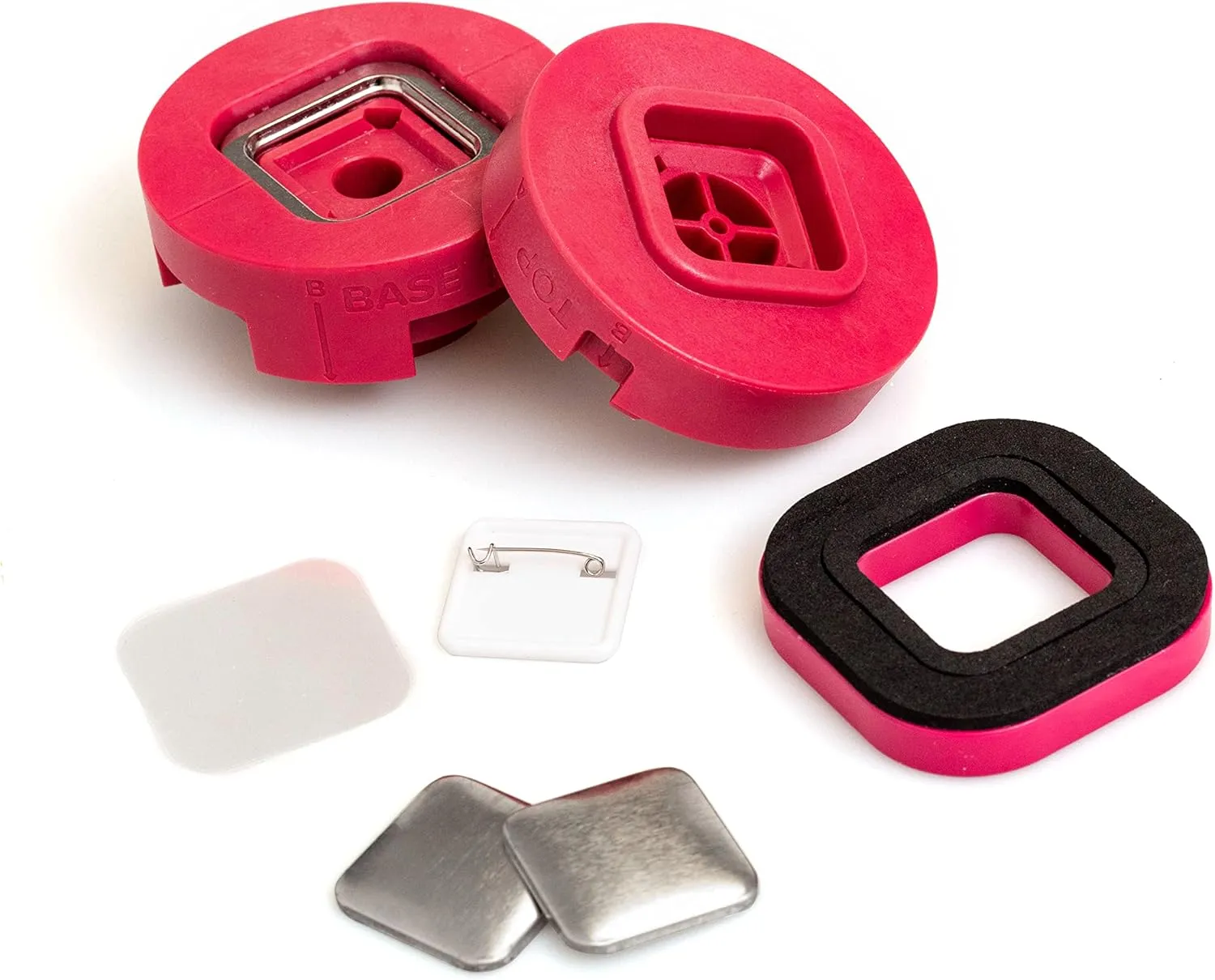 We R Memory Keepers Button Press Insert Square, Makes 32mm DIY Square Buttons, Perfect for Backpacks, Purses, Bags, and More, Use with Favorite Fabrics, Papers, Stickers, Crafting, Scrapbooking