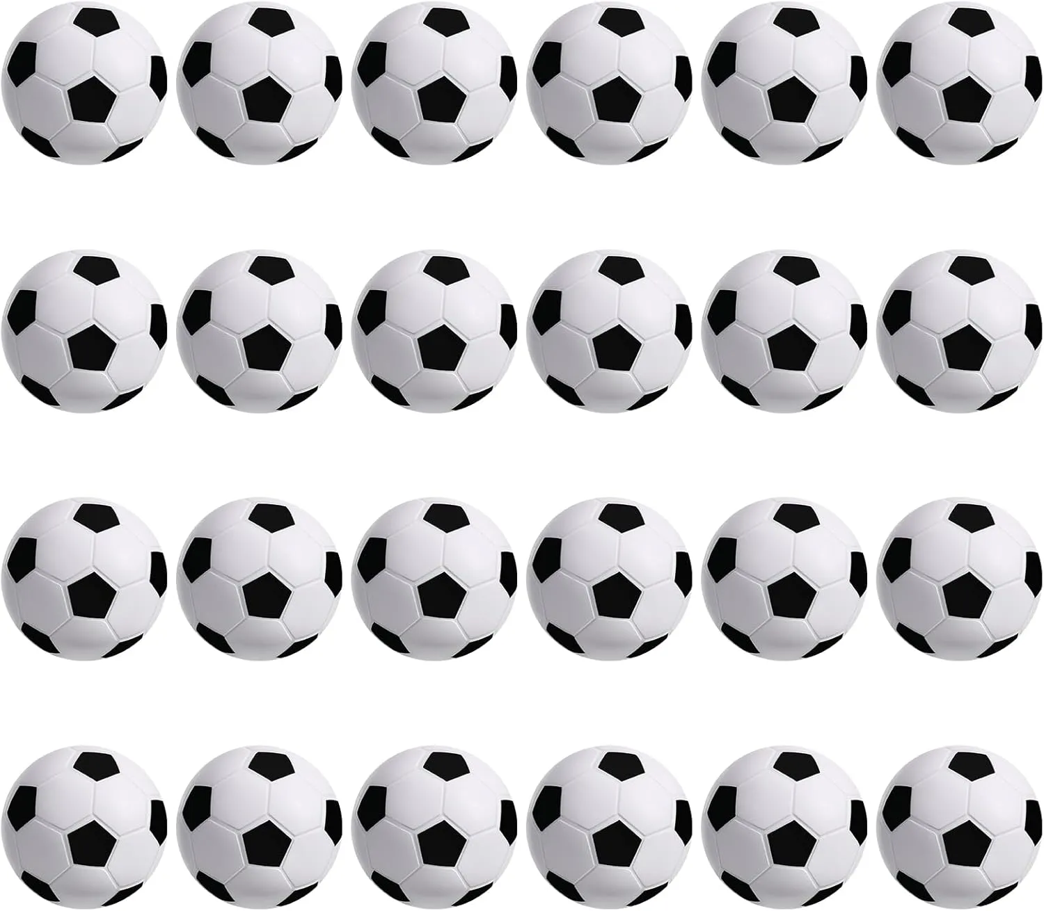 WELLVO 24Pcs Mini Foam Soccer Stress Balls Soccer Party Favors for Kids Sports Party Favors Goodie Bag Stuffers Soccer Gifts (1.6 inch )