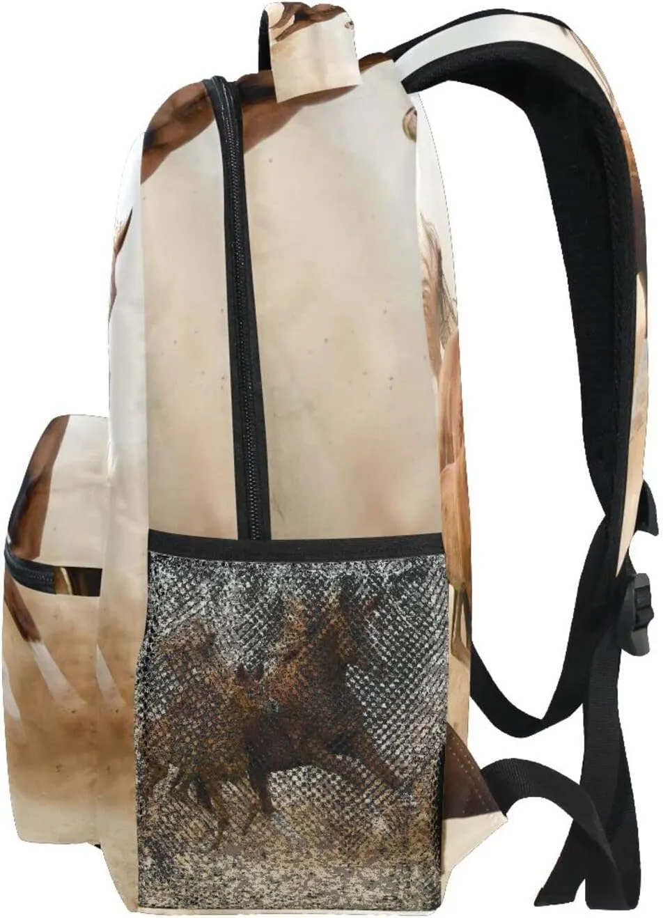White Horse Desert Backpacks for Girls Boys School Backpack Kids School Bags Lightweight Student Elementary 3rd 4th 5th Grade Shoulder Bag Bookbag Daypack