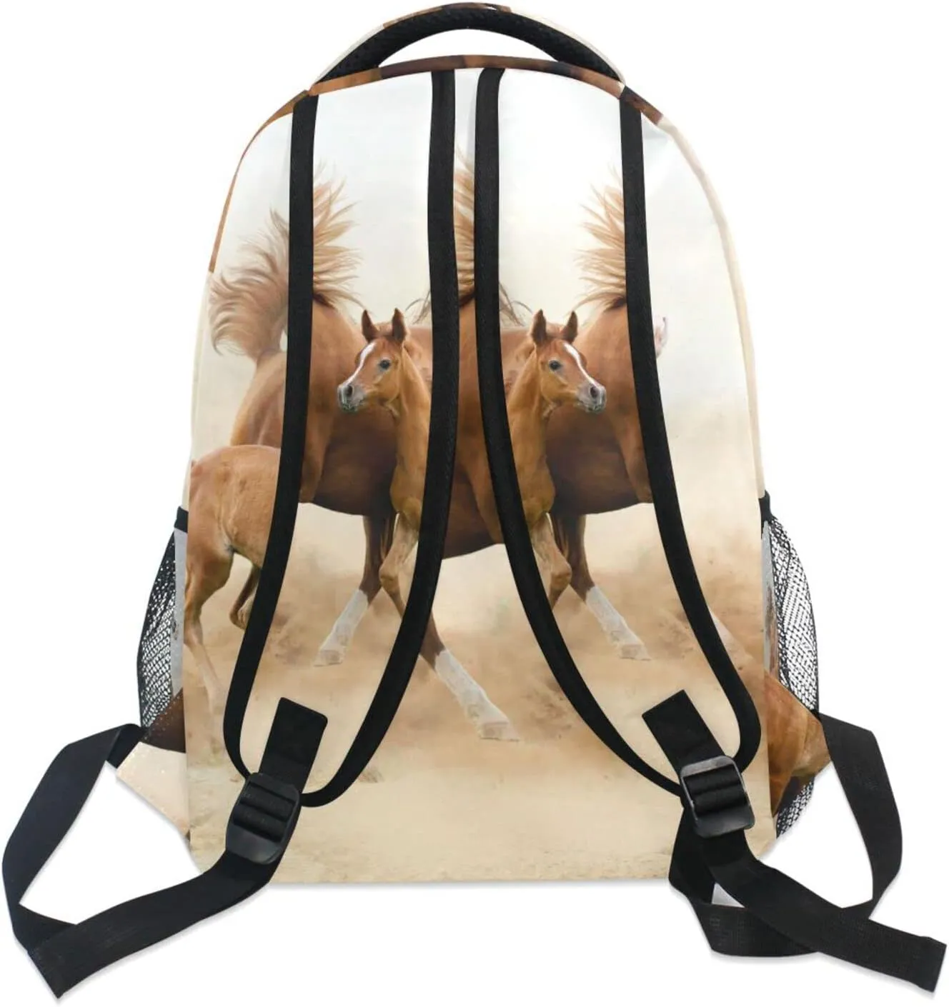 White Horse Desert Backpacks for Girls Boys School Backpack Kids School Bags Lightweight Student Elementary 3rd 4th 5th Grade Shoulder Bag Bookbag Daypack