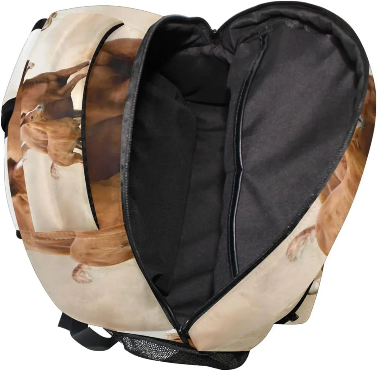 White Horse Desert Backpacks for Girls Boys School Backpack Kids School Bags Lightweight Student Elementary 3rd 4th 5th Grade Shoulder Bag Bookbag Daypack