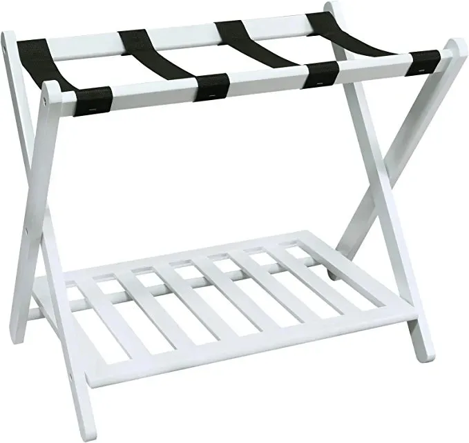 White Luggage Rack, 26.75" W
