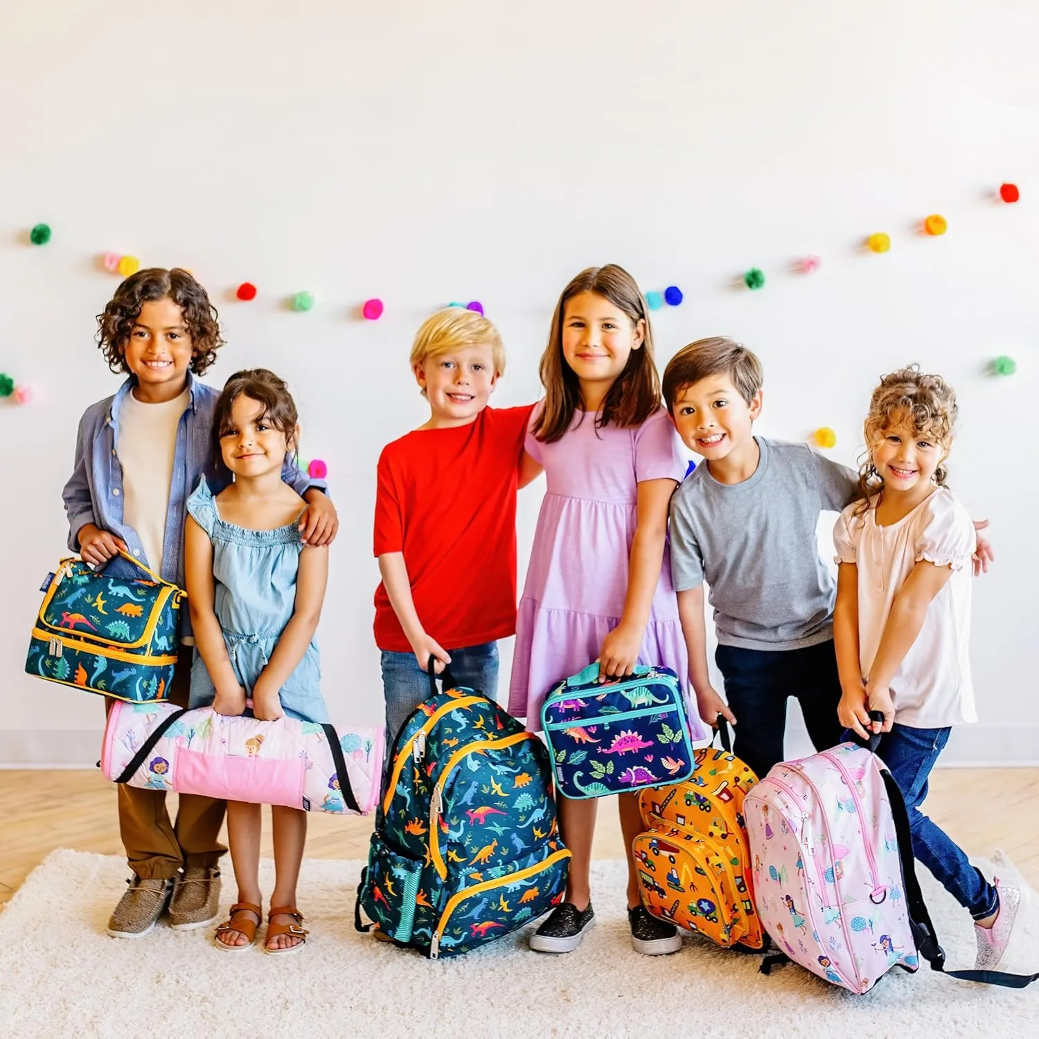 Wildkin Kids Microfiber Nap Mat – Soft Sleep Mat with Pillow, Ideal for School & Travel - Wild Animals