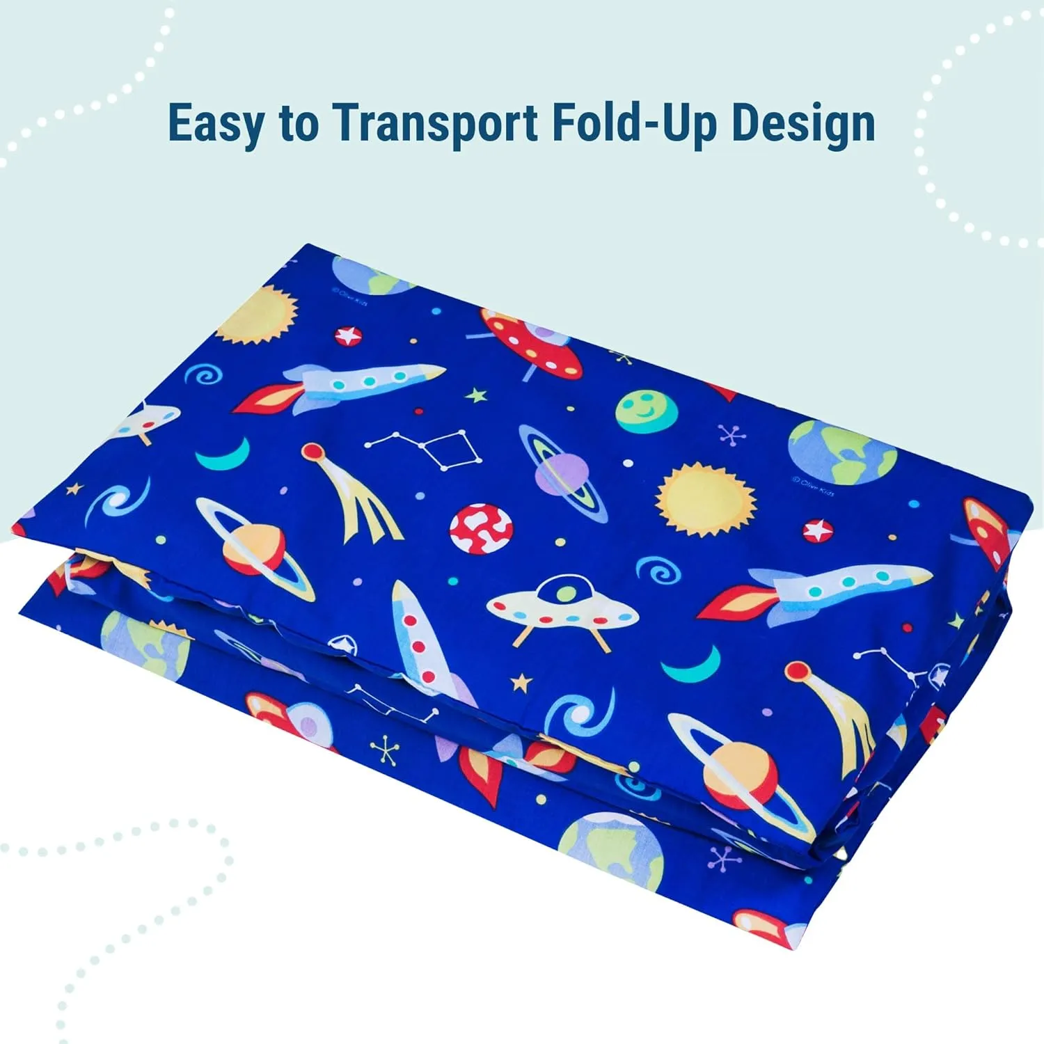 Wildkin Kids Nap Mat Cover – Soft, Sewn-in Flap, Durable & Fits 1.5" Vinyl Sleep Mats - Out of This World