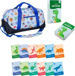 Wildkin Overnighter Duffel Bag and Go Fish! Card Game Bundle: Dive into Fun - Playful Adventures Packed and Ready to Go (Game On)