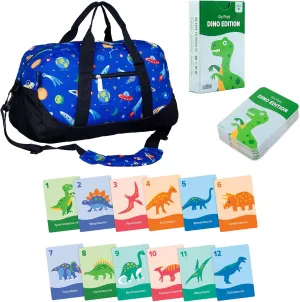 Wildkin Overnighter Duffel Bag and Go Fish! Card Game Bundle: Dive into Fun - Playful Adventures Packed and Ready to Go (Out of this World)
